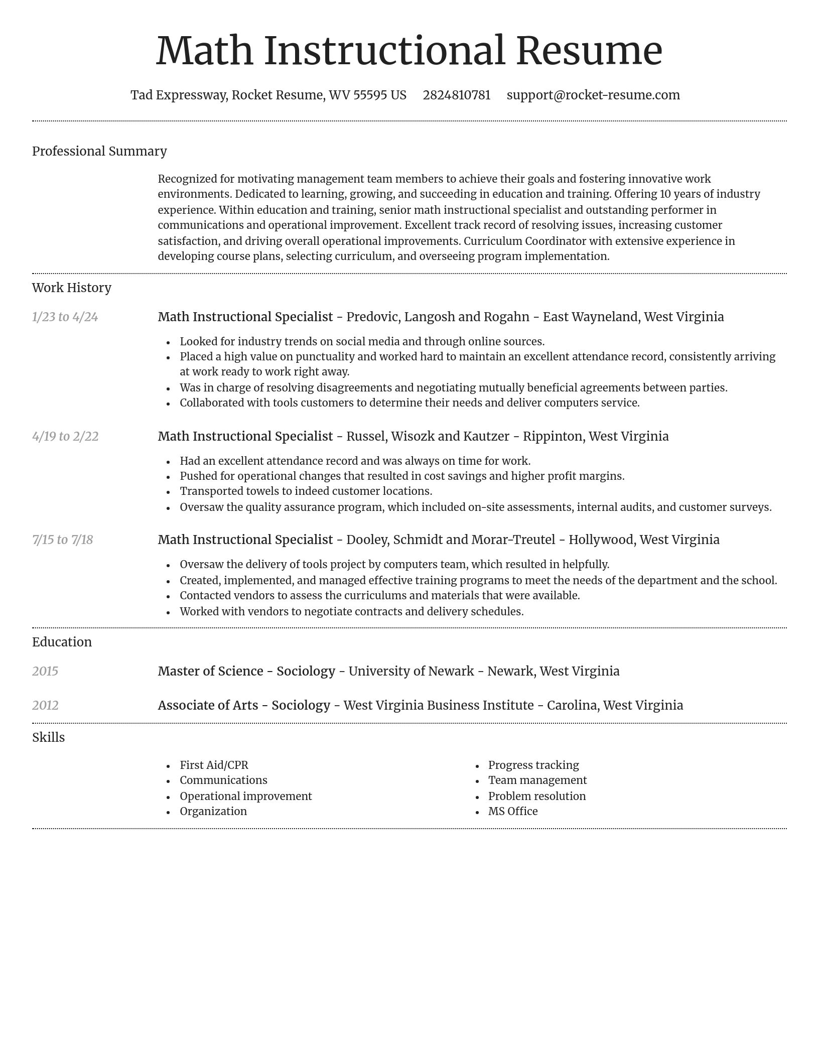 Dignified resume template