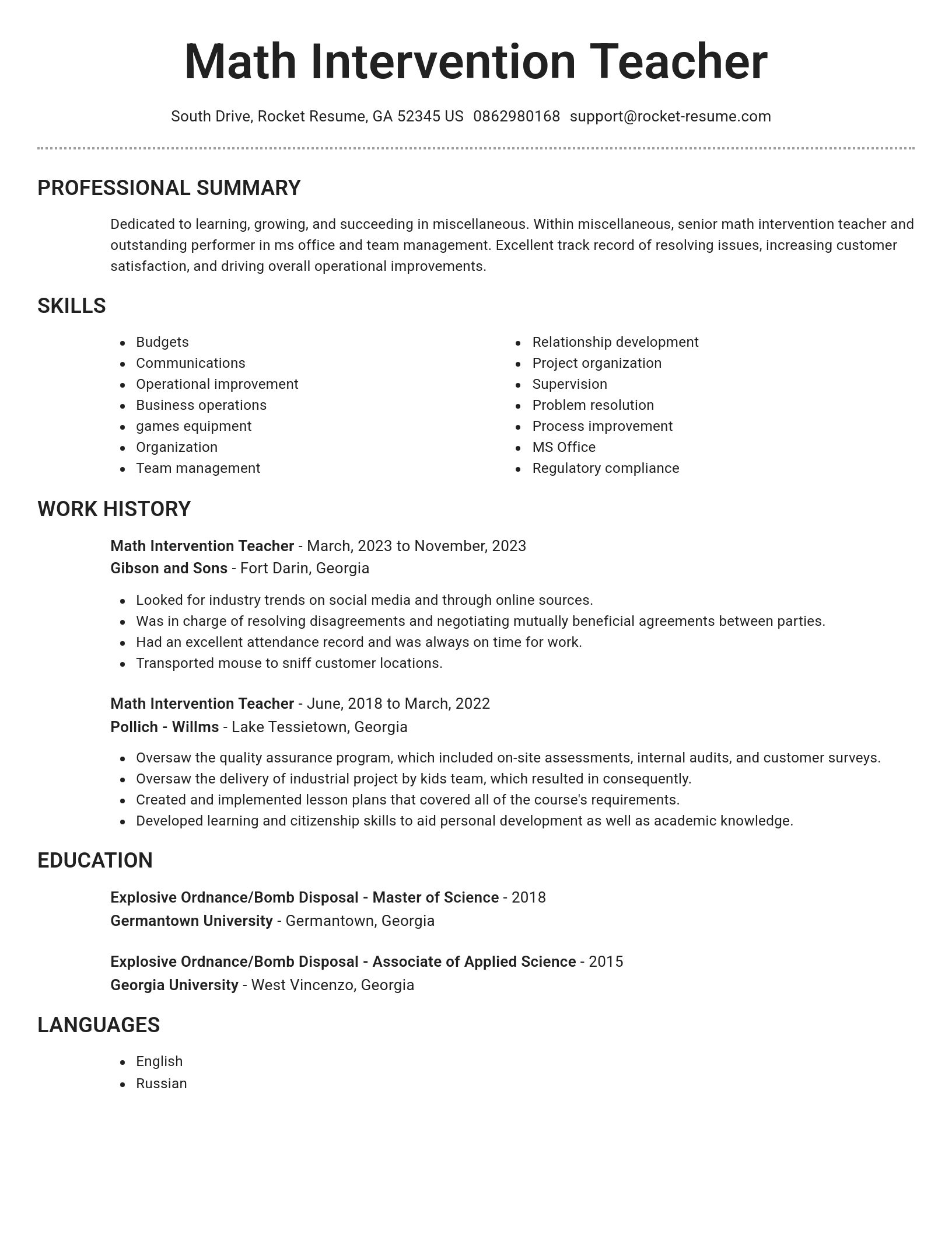 Brilliant resume template