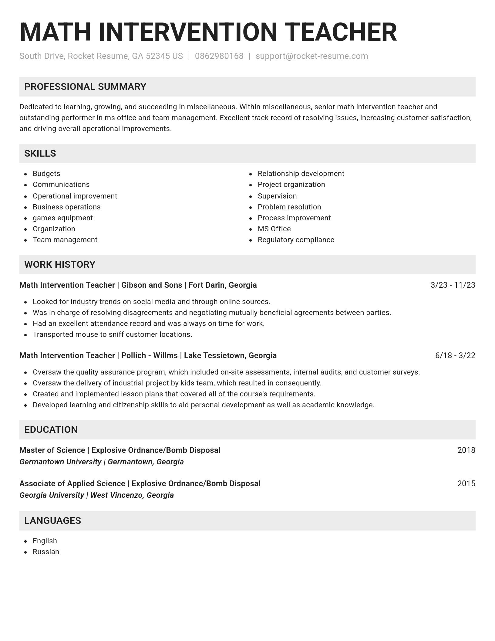 Genius resume template