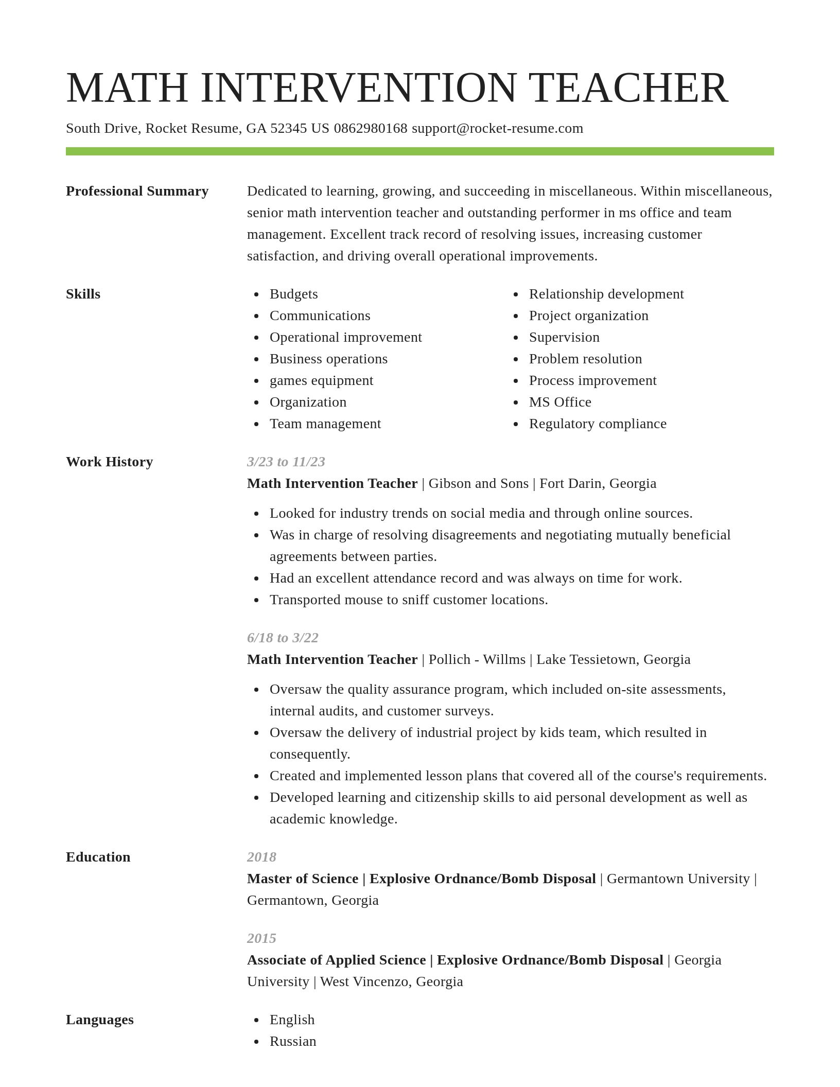 Smart resume template