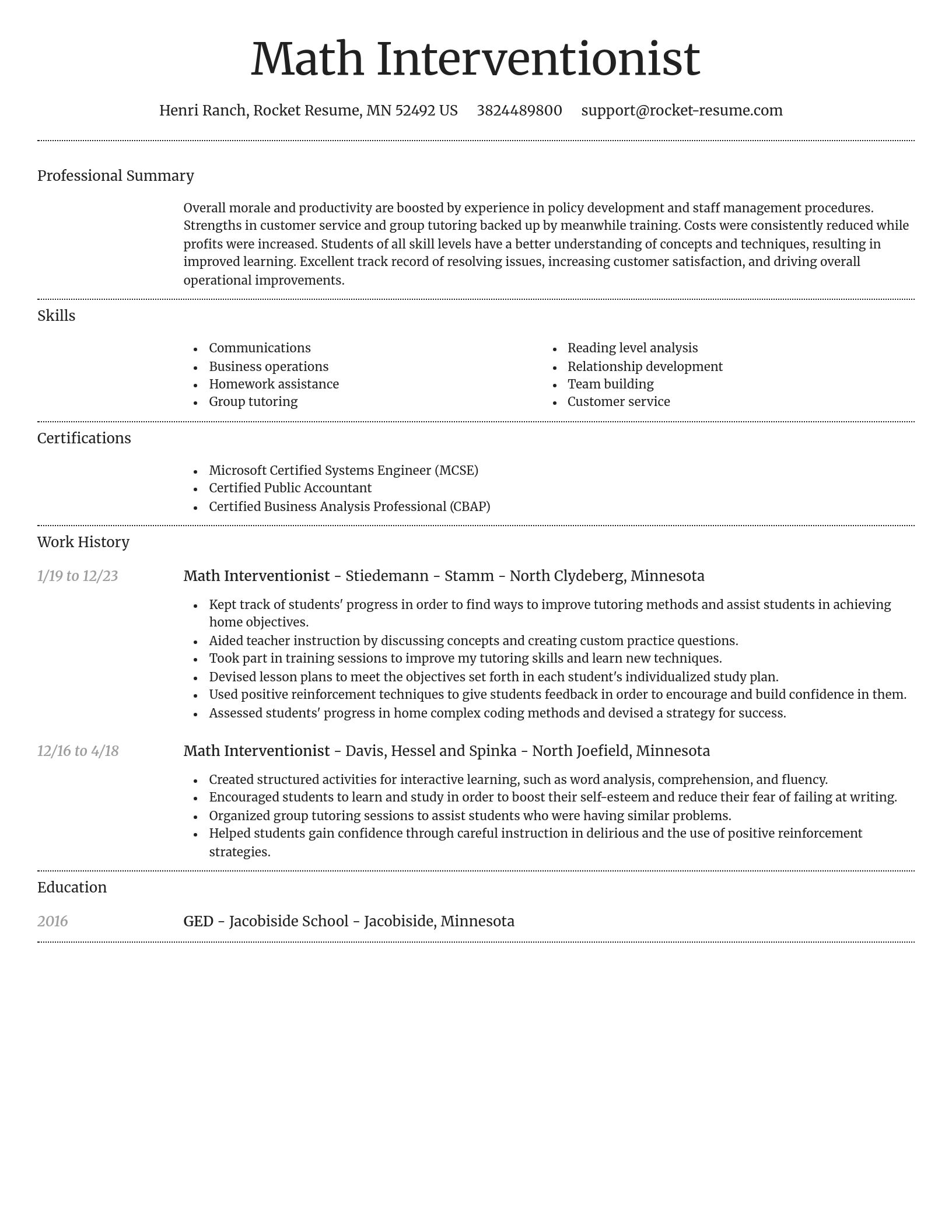 Dignified resume template