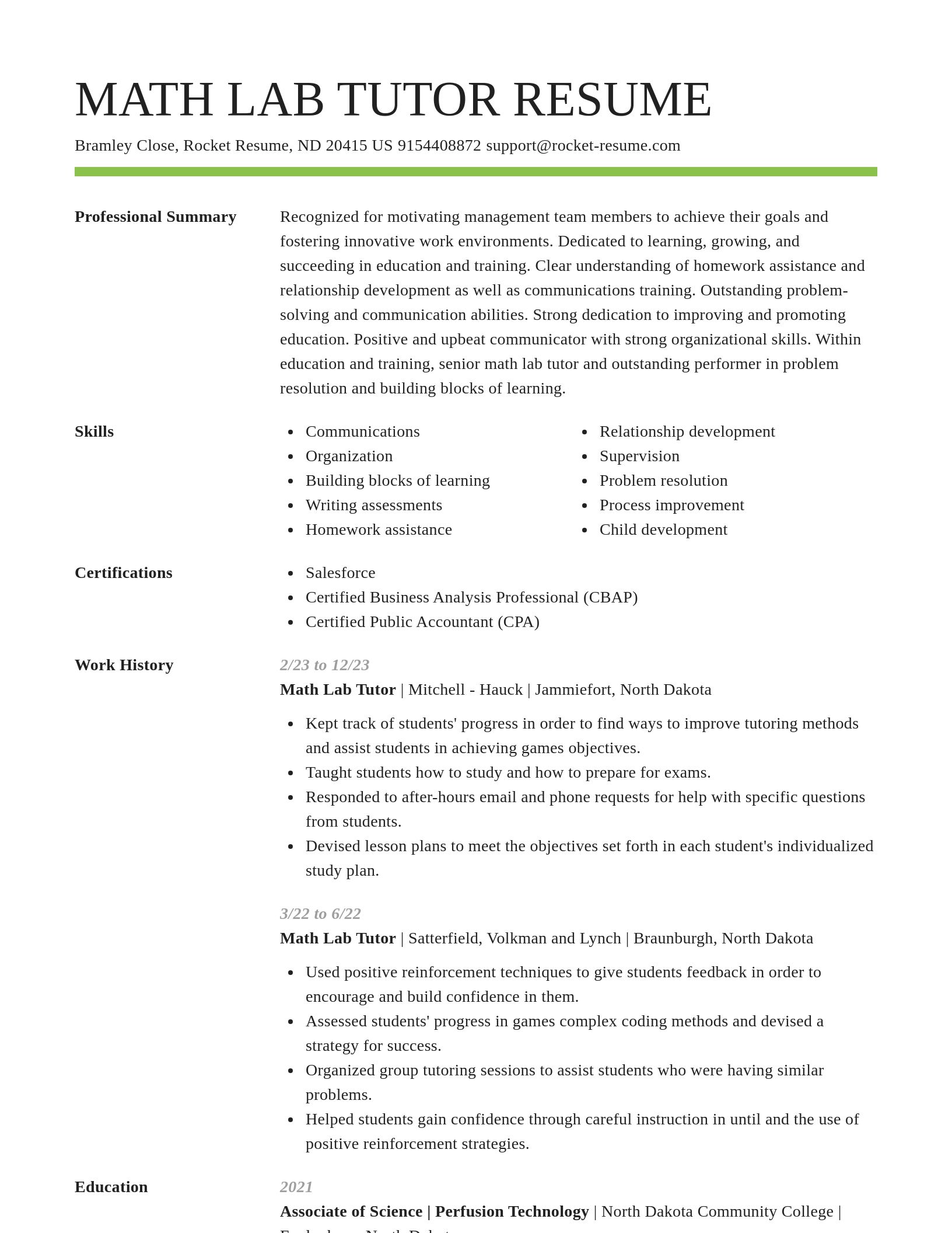 Smart resume template