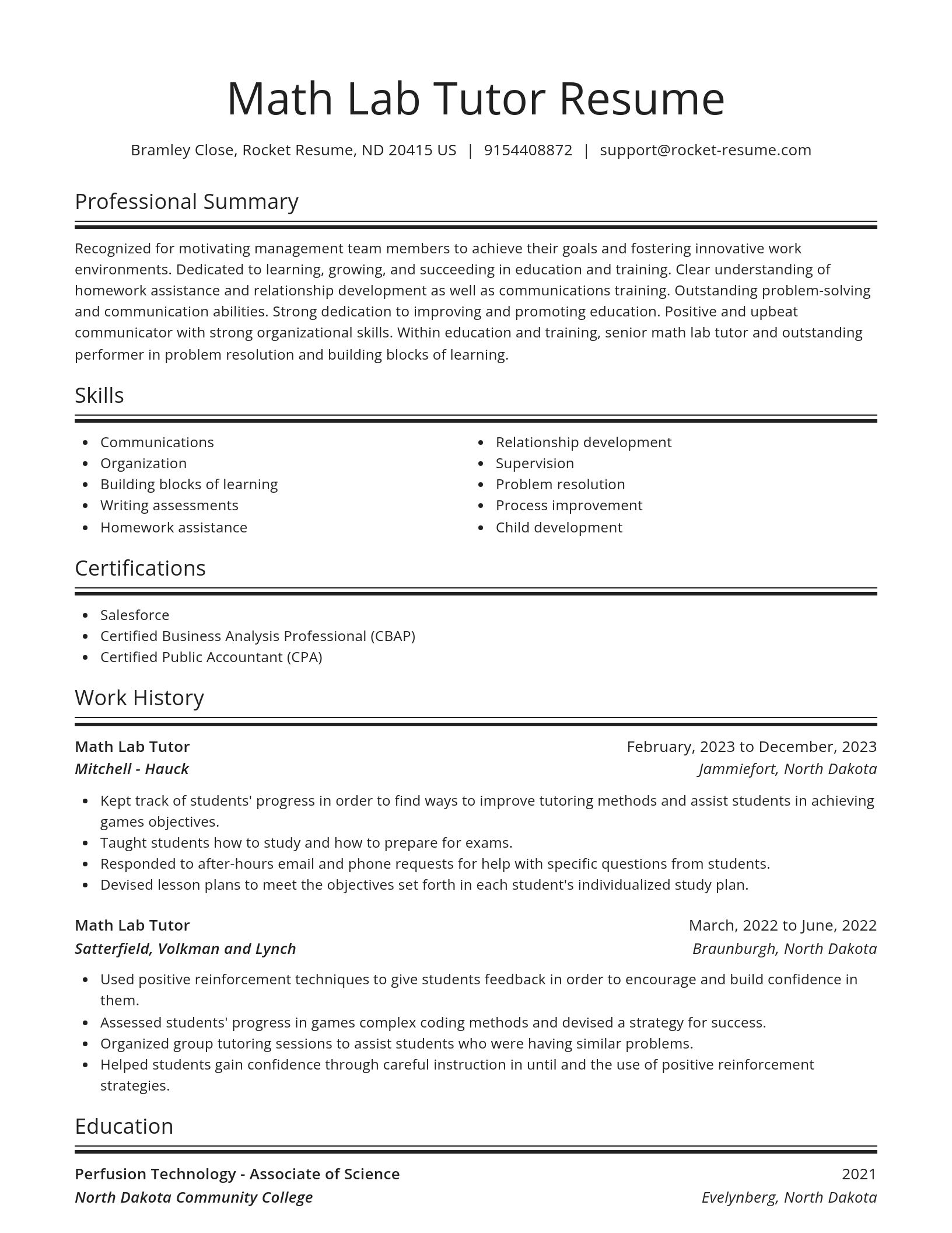 Spotlight resume template