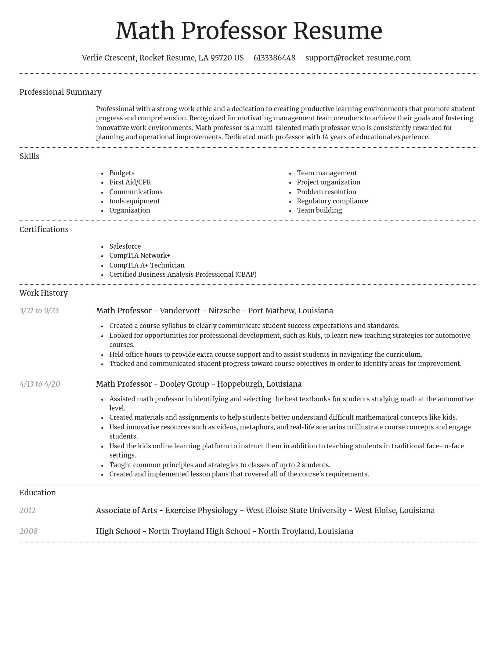 Dignified resume template