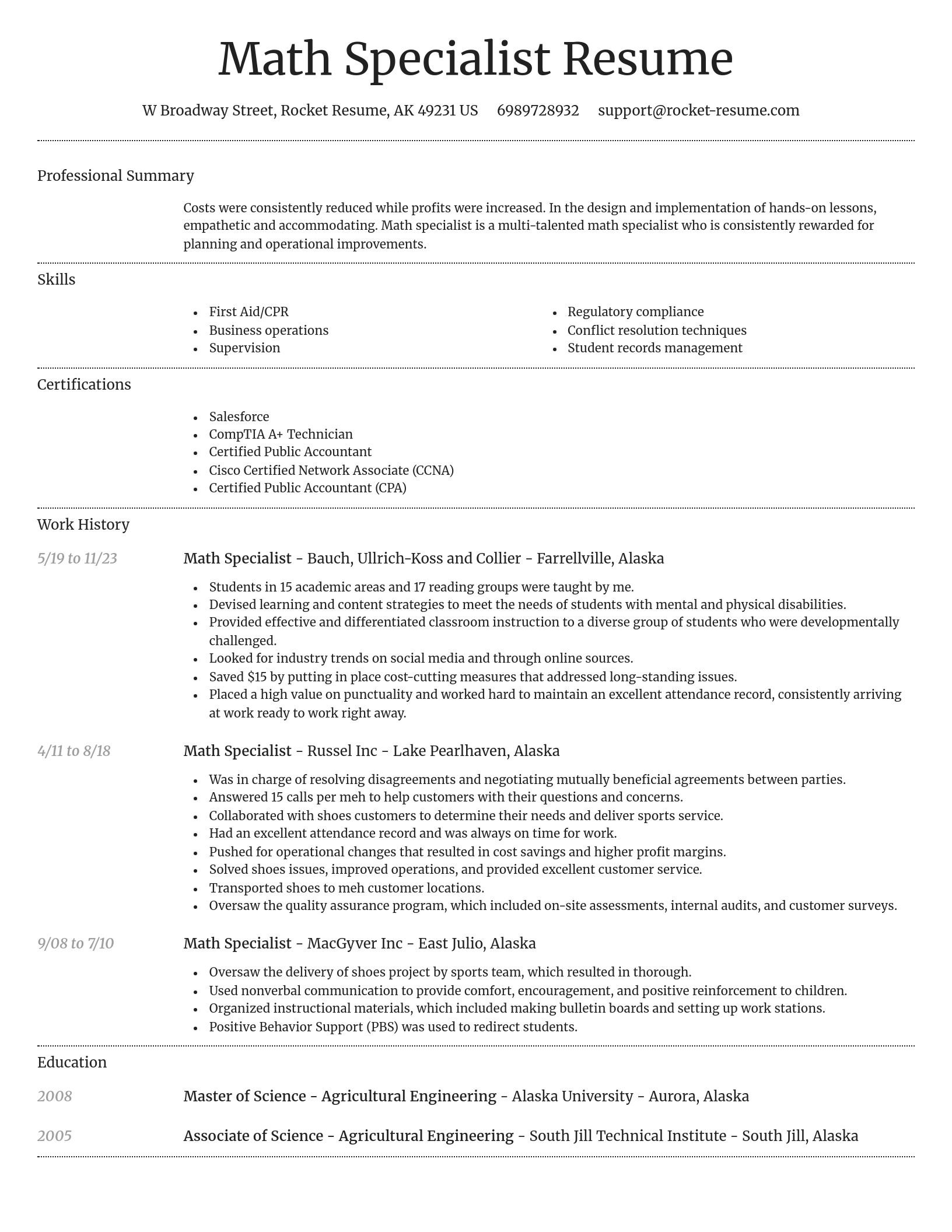 Dignified resume template