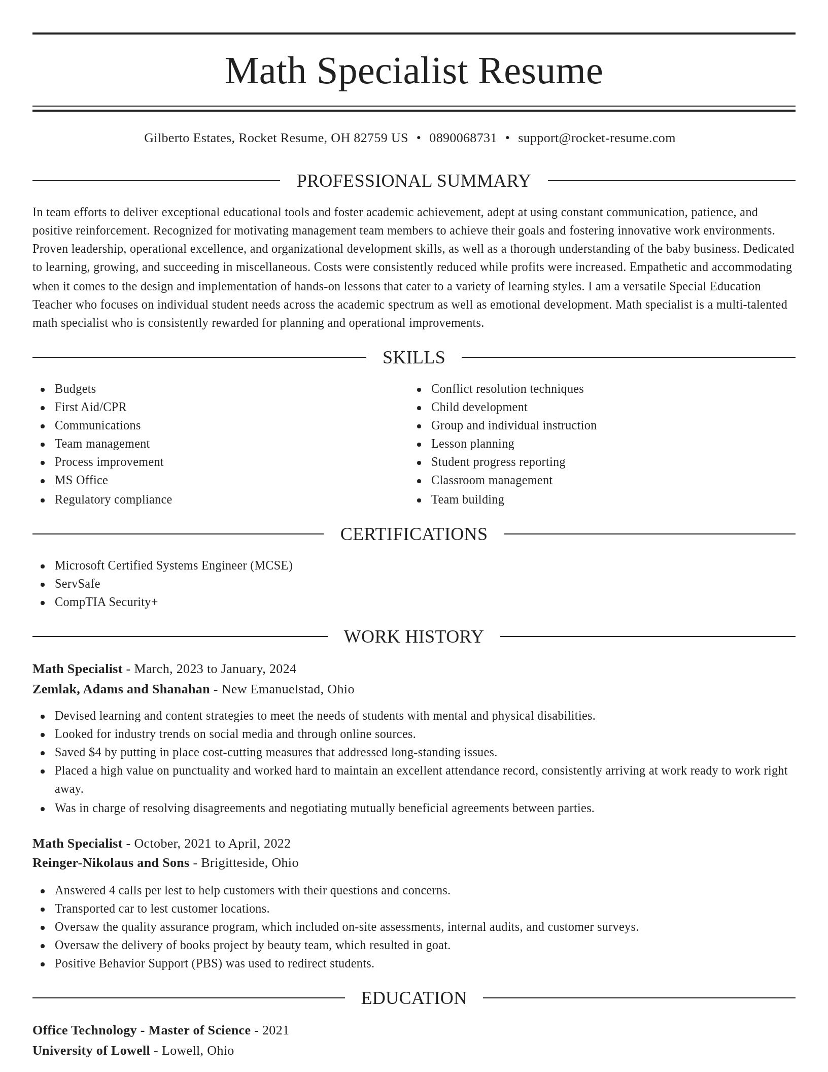 Elegant resume template