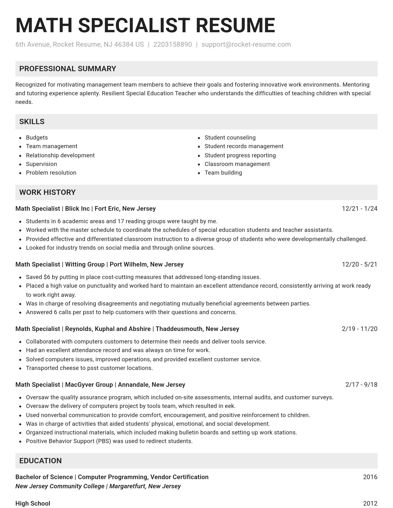 Genius resume template