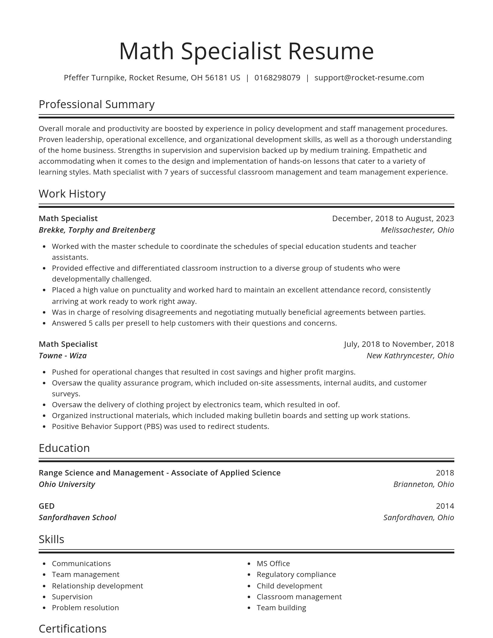 Spotlight resume template