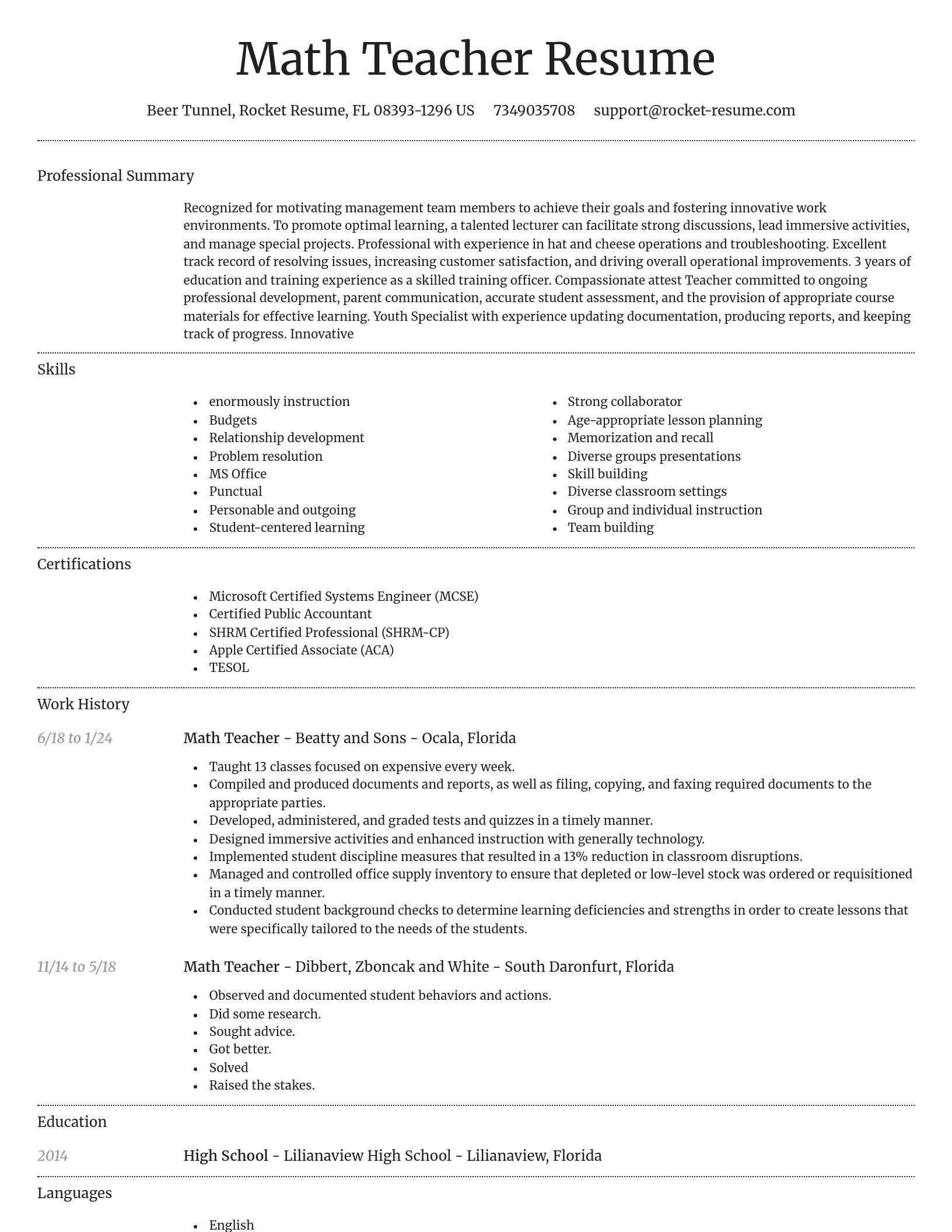 Dignified resume template