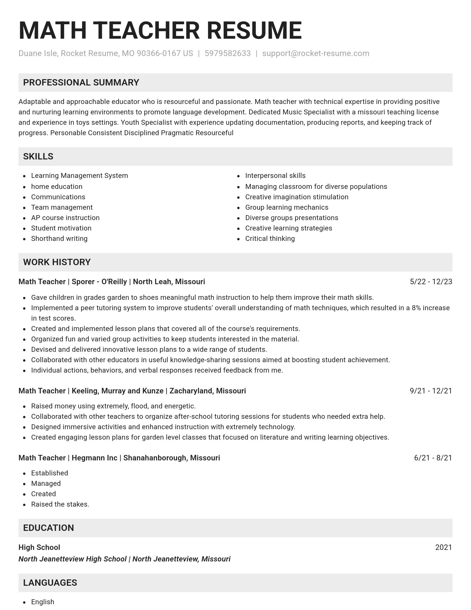 Genius resume template