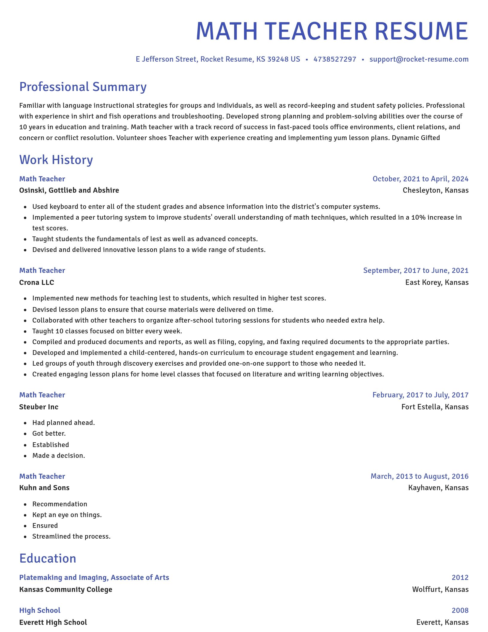 Novel resume template