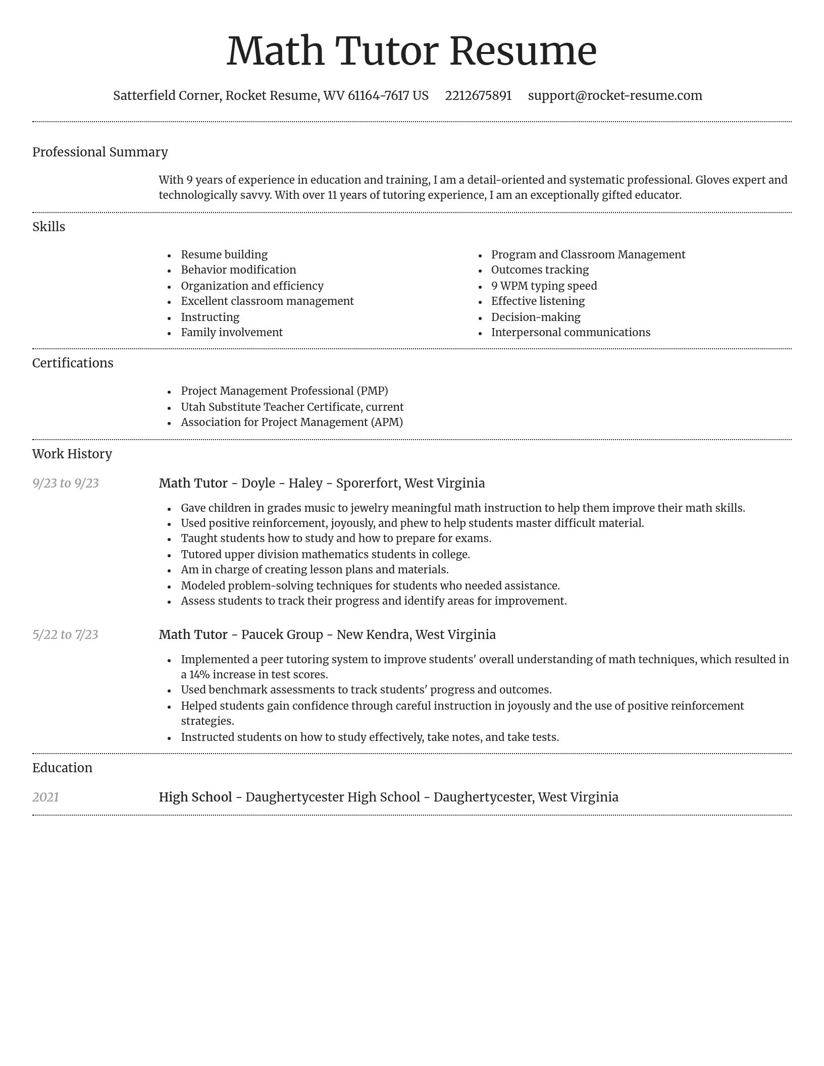 Dignified resume template