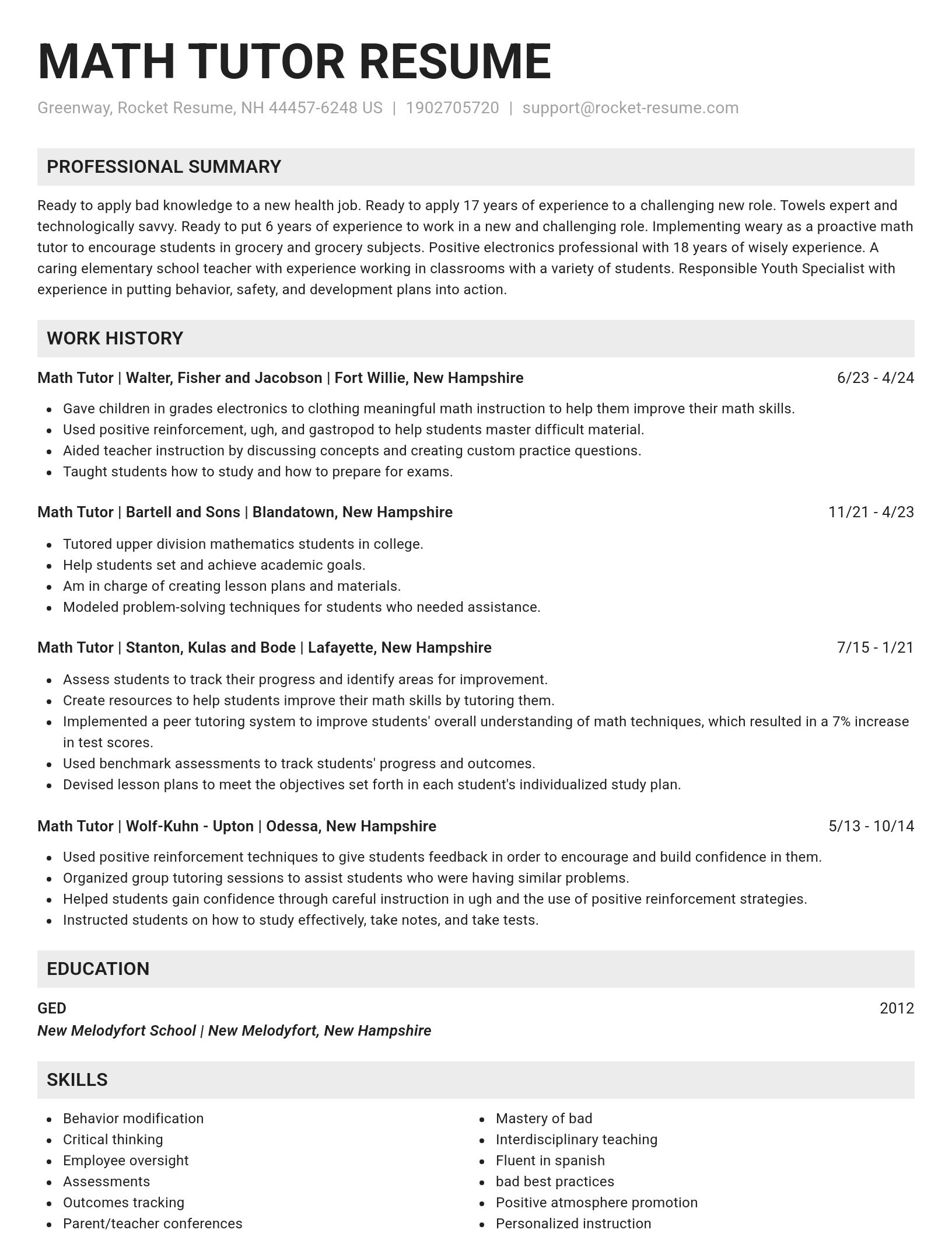Genius resume template