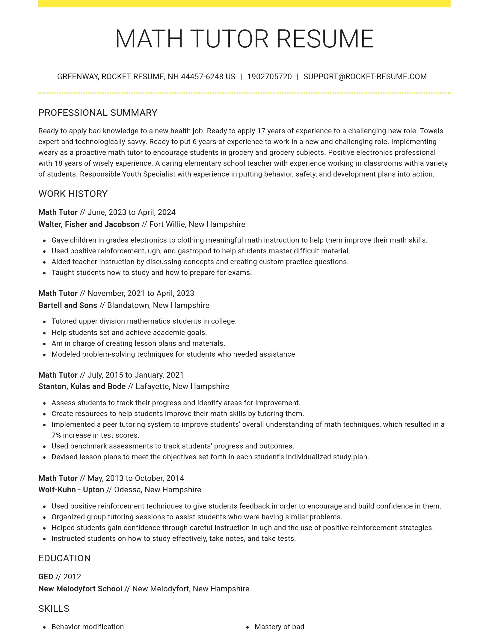 Grand resume template