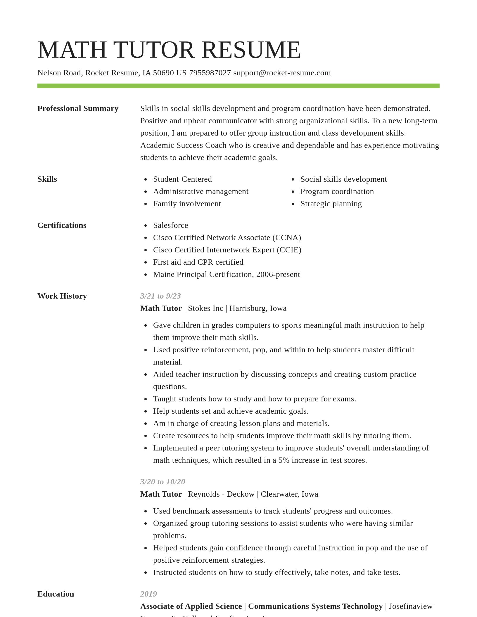 Smart resume template