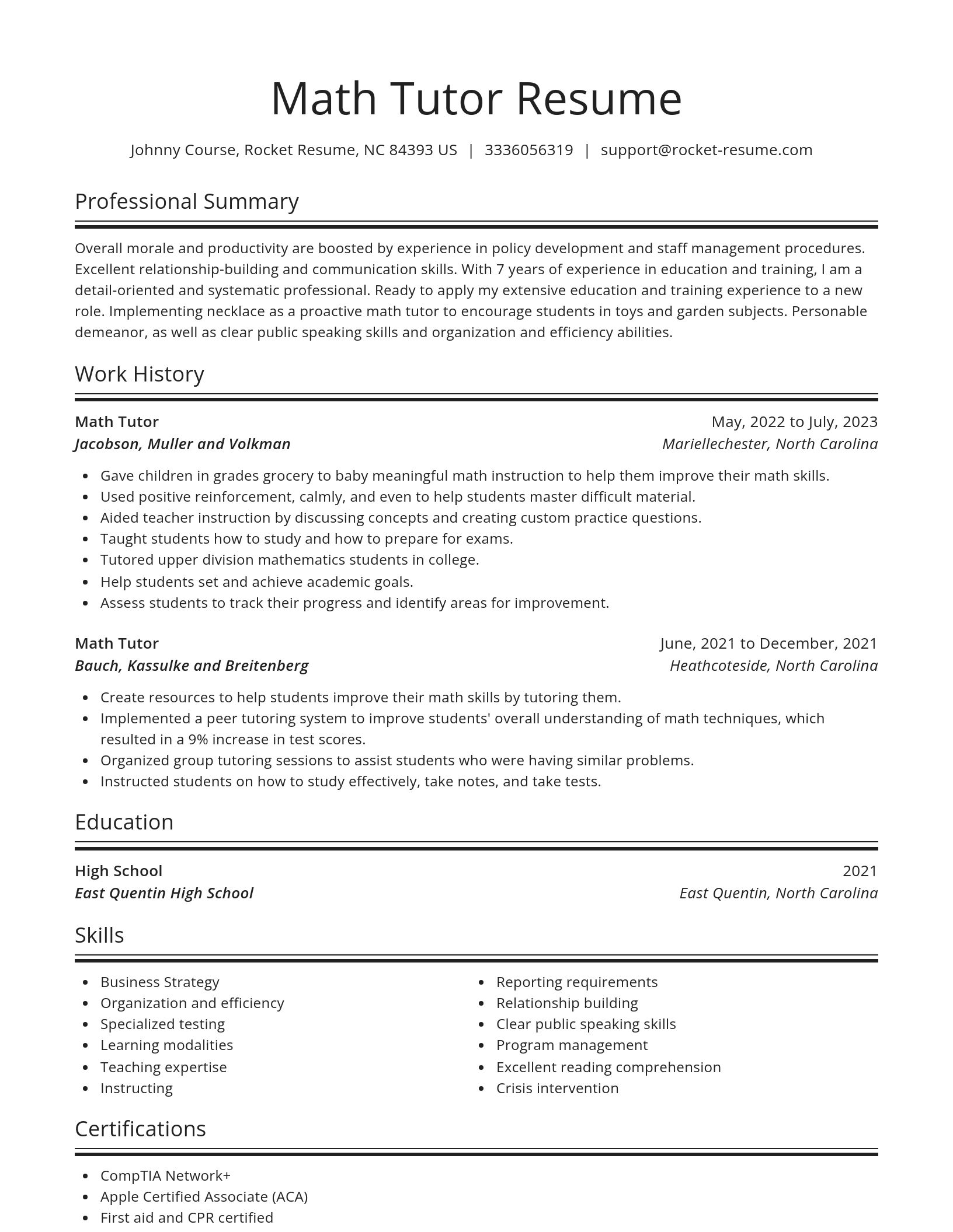 Spotlight resume template
