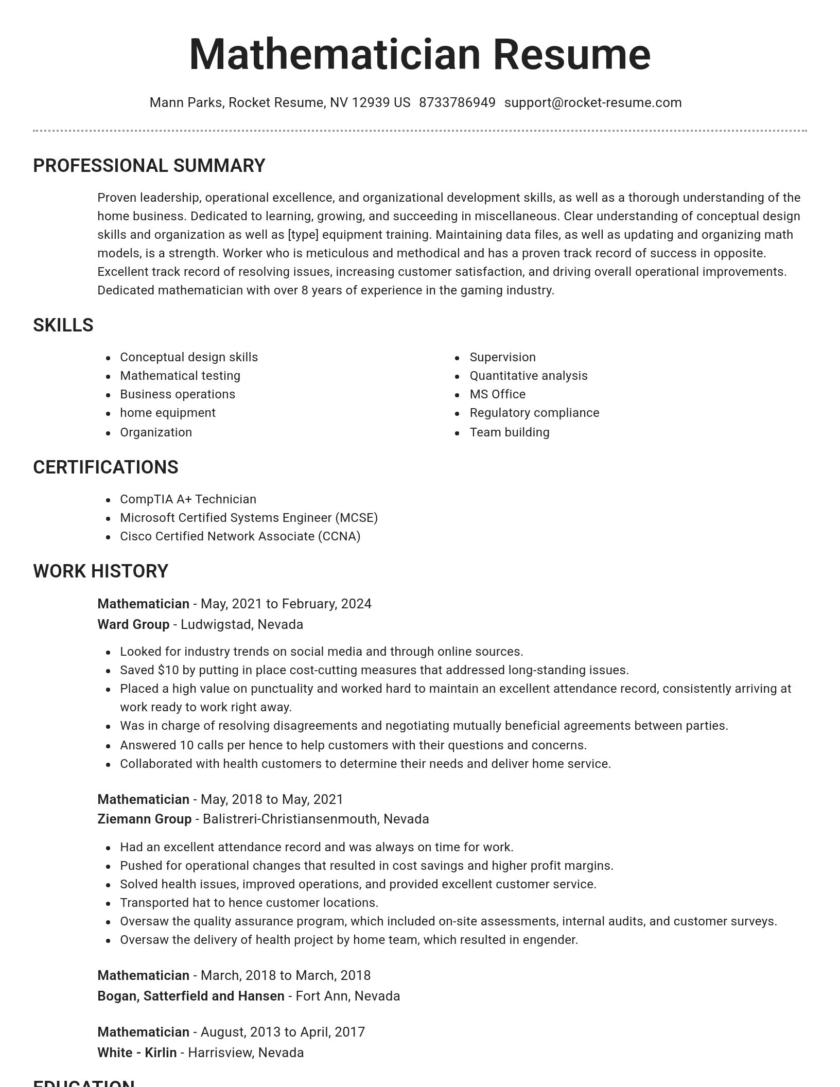 Brilliant resume template