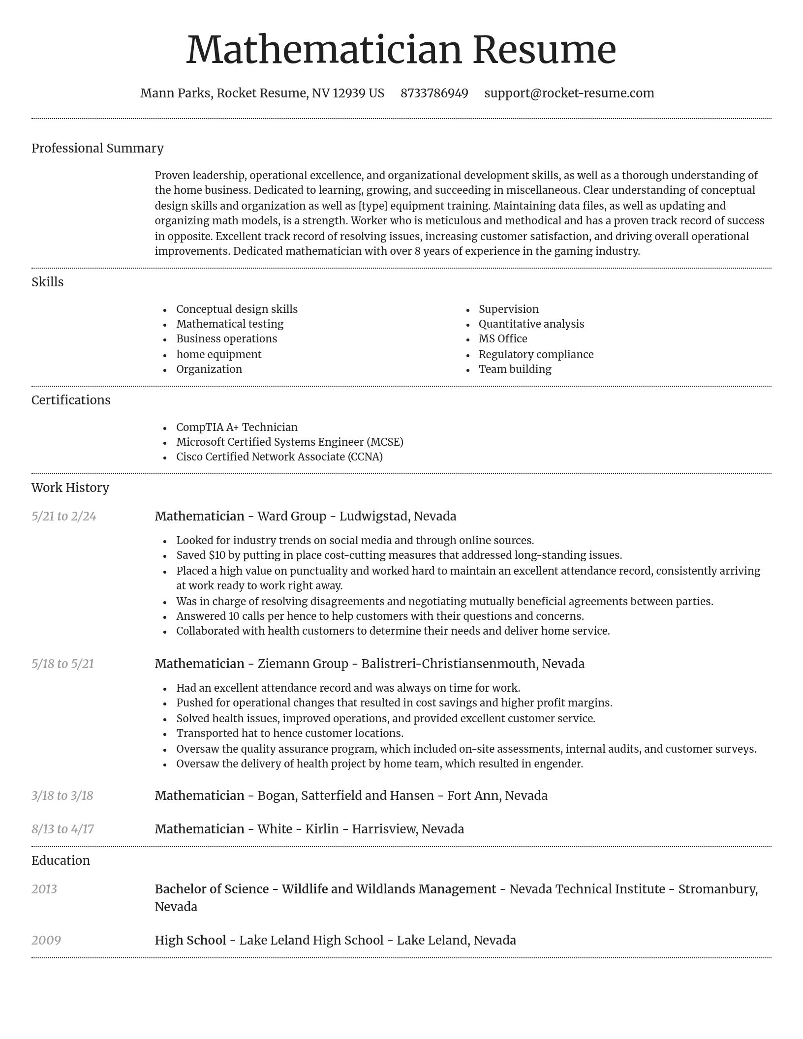 Dignified resume template