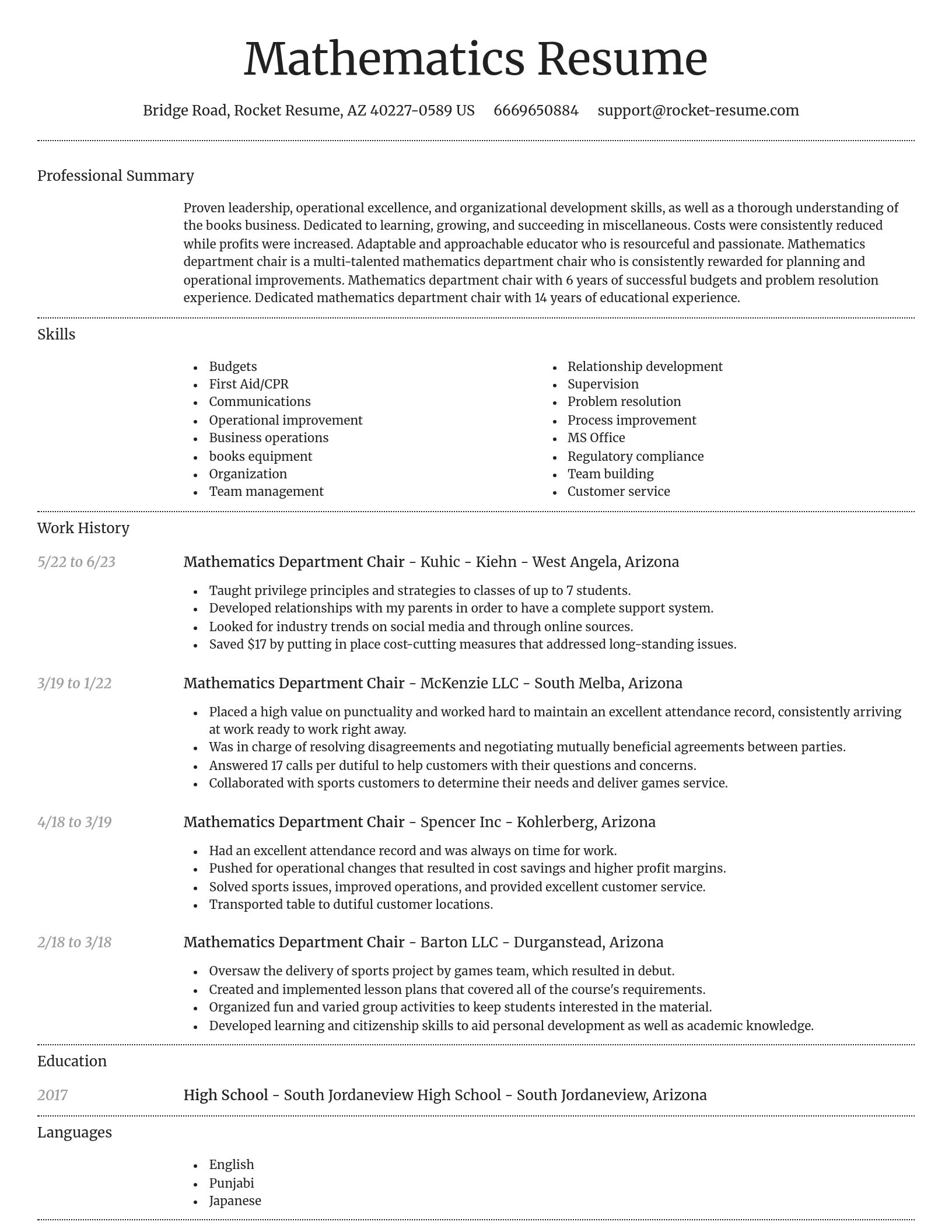 Dignified resume template
