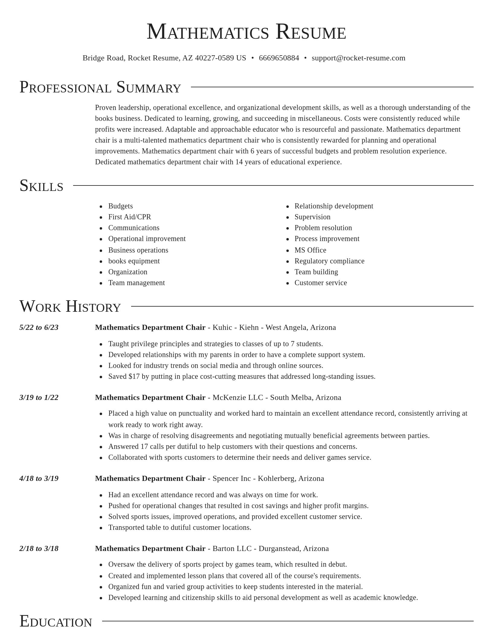 Director resume template