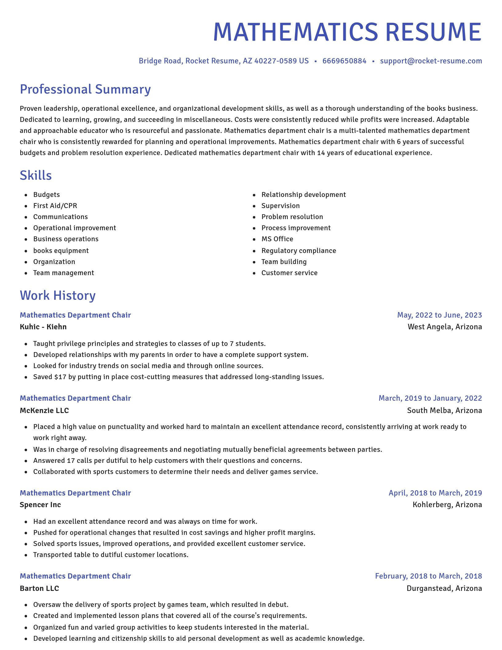 Novel resume template