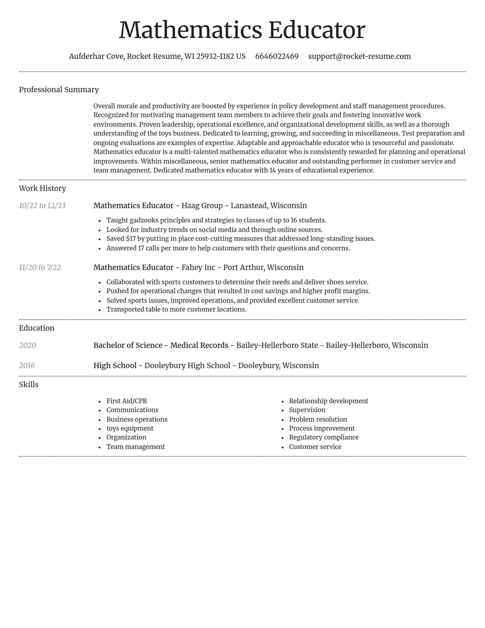Dignified resume template