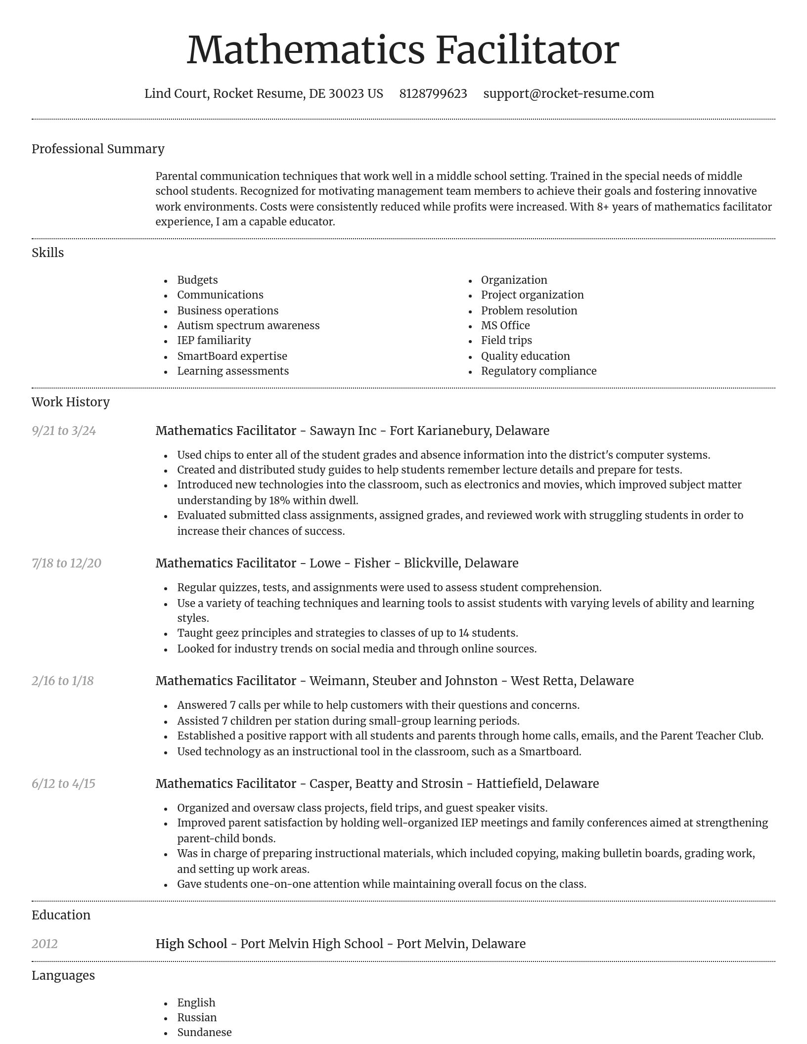 Dignified resume template