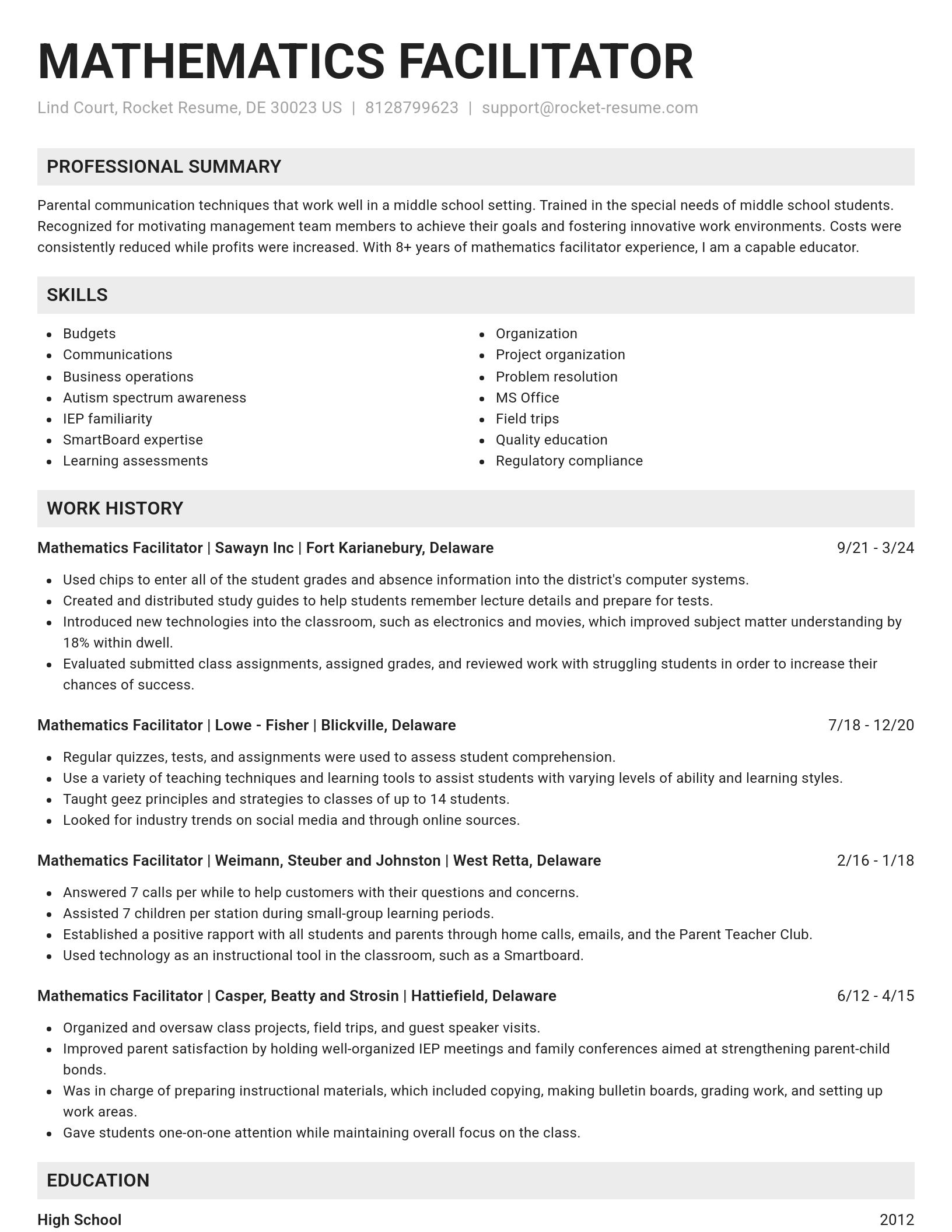 Genius resume template