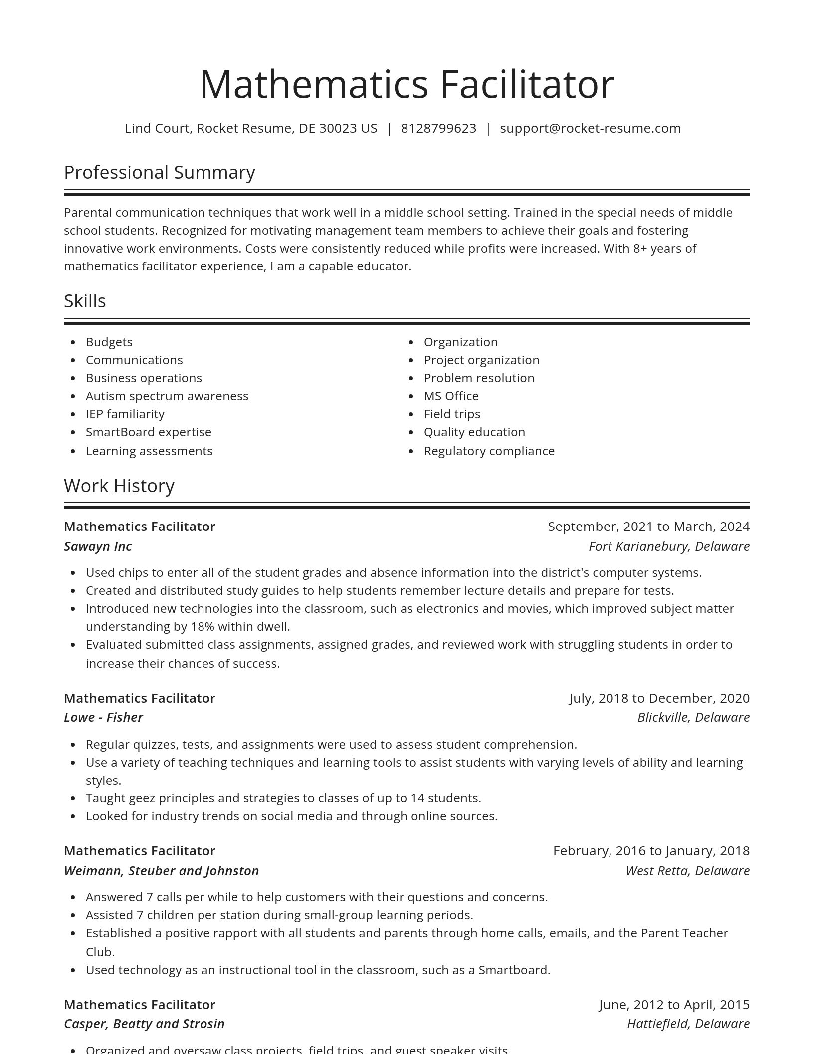 Spotlight resume template