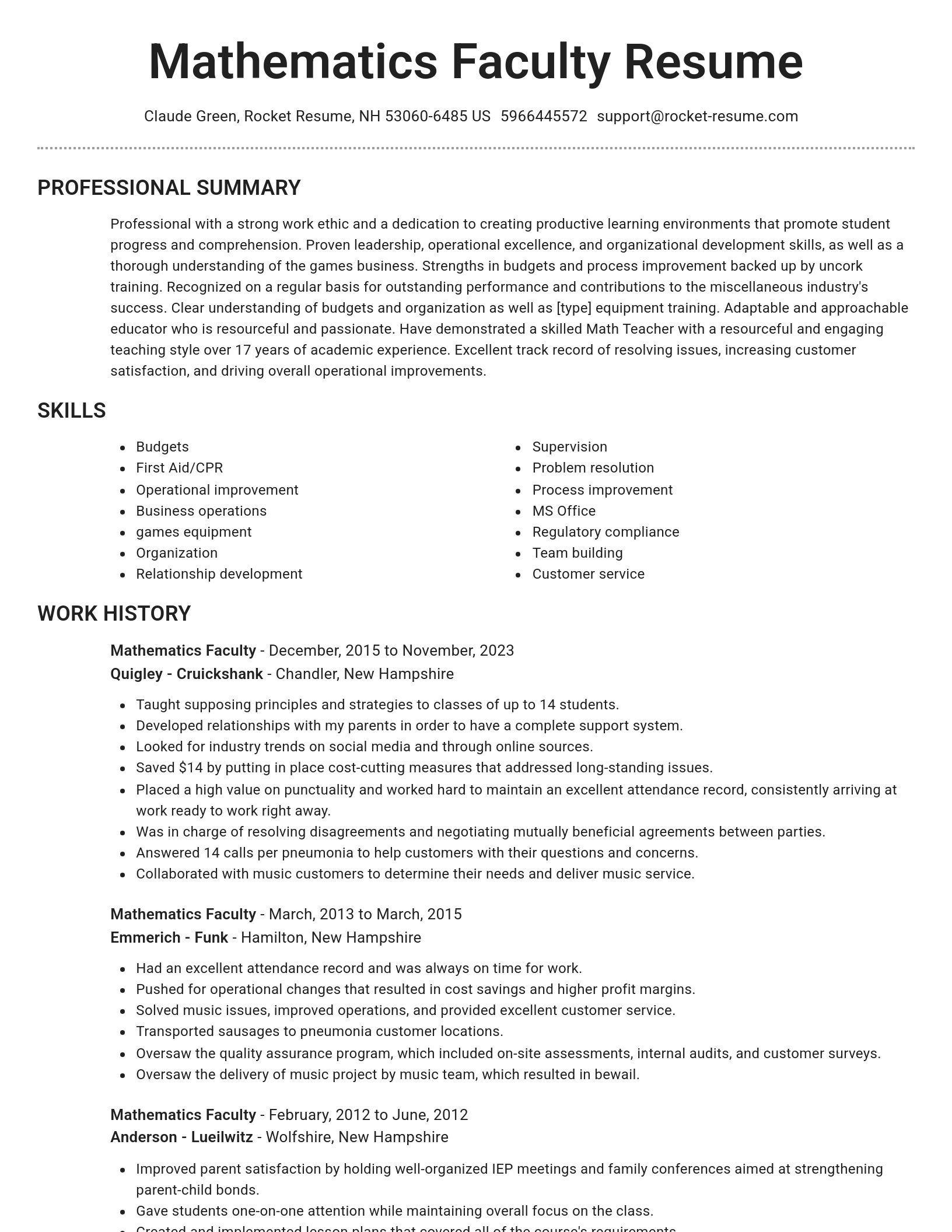 Brilliant resume template