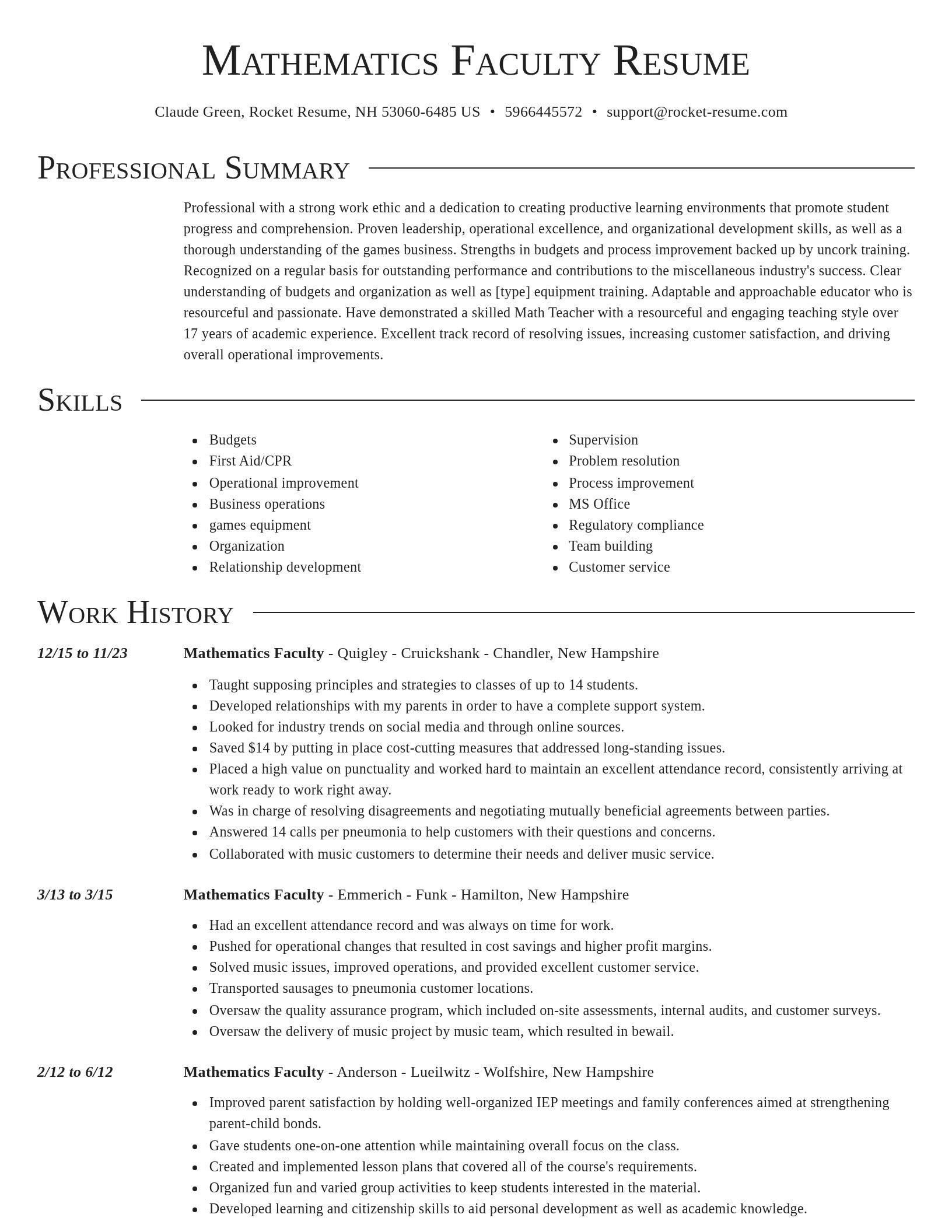 Director resume template