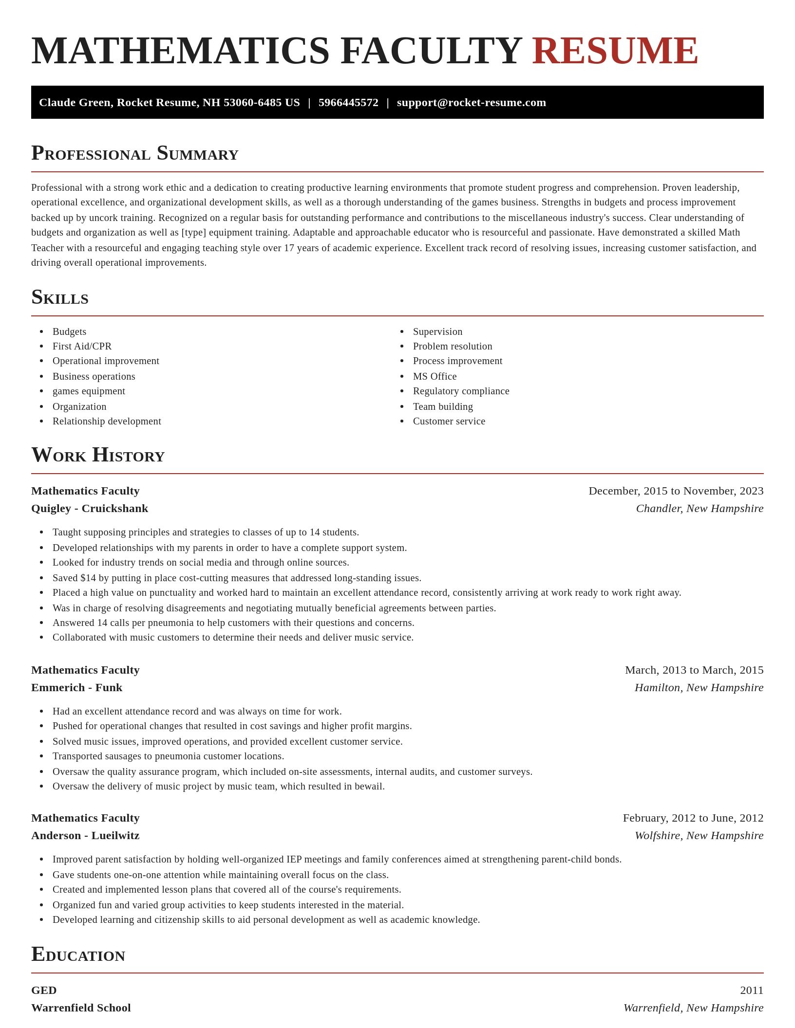 Exquisite resume template