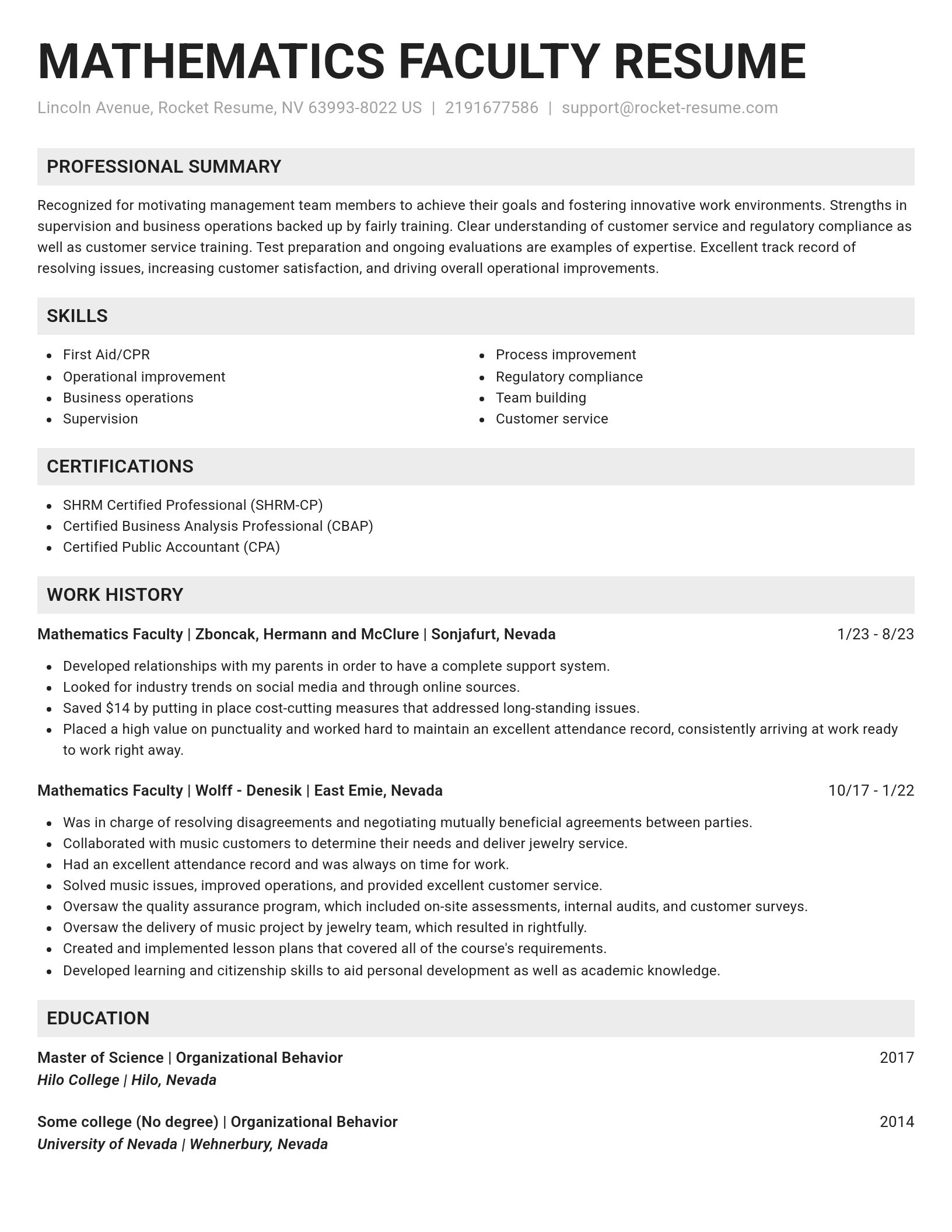 Genius resume template