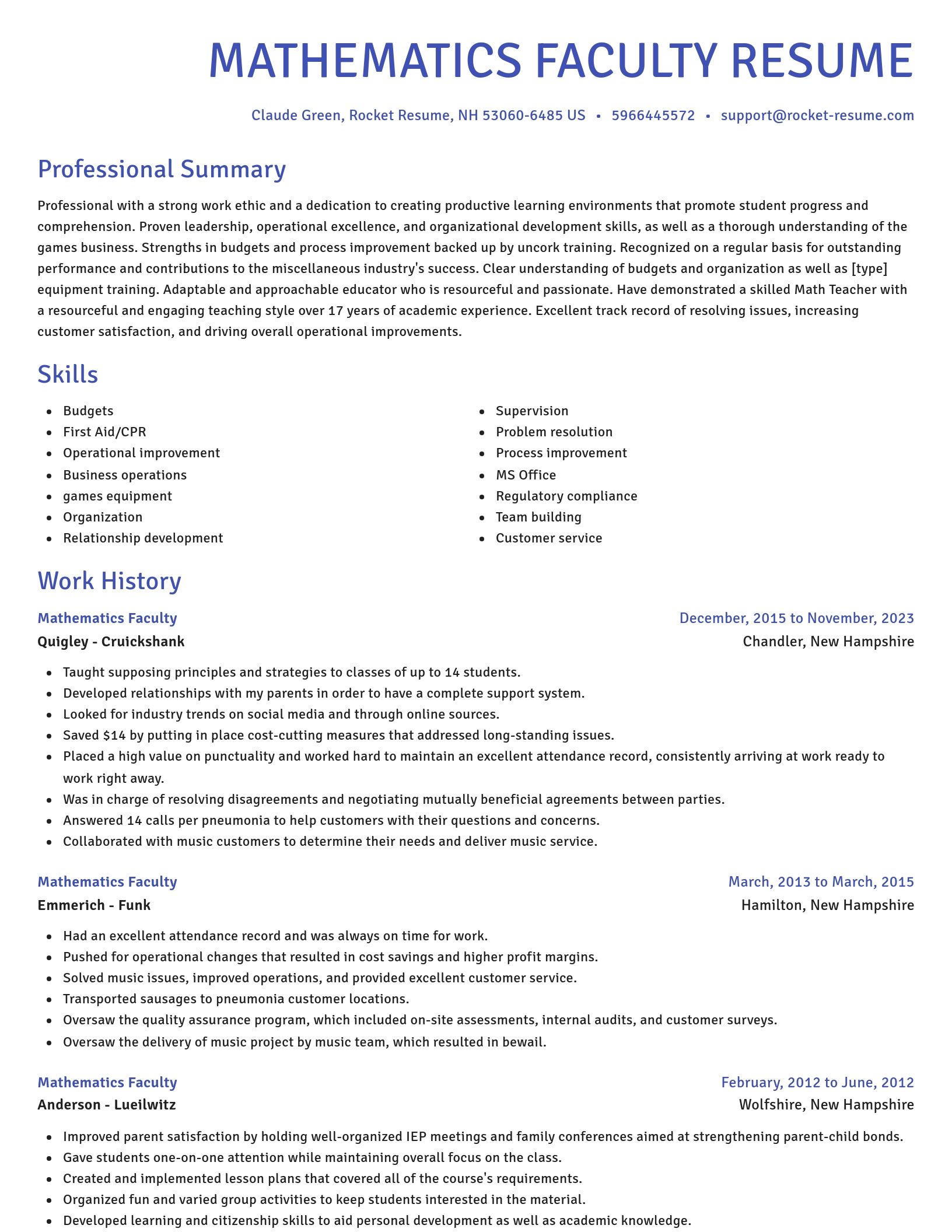Novel resume template