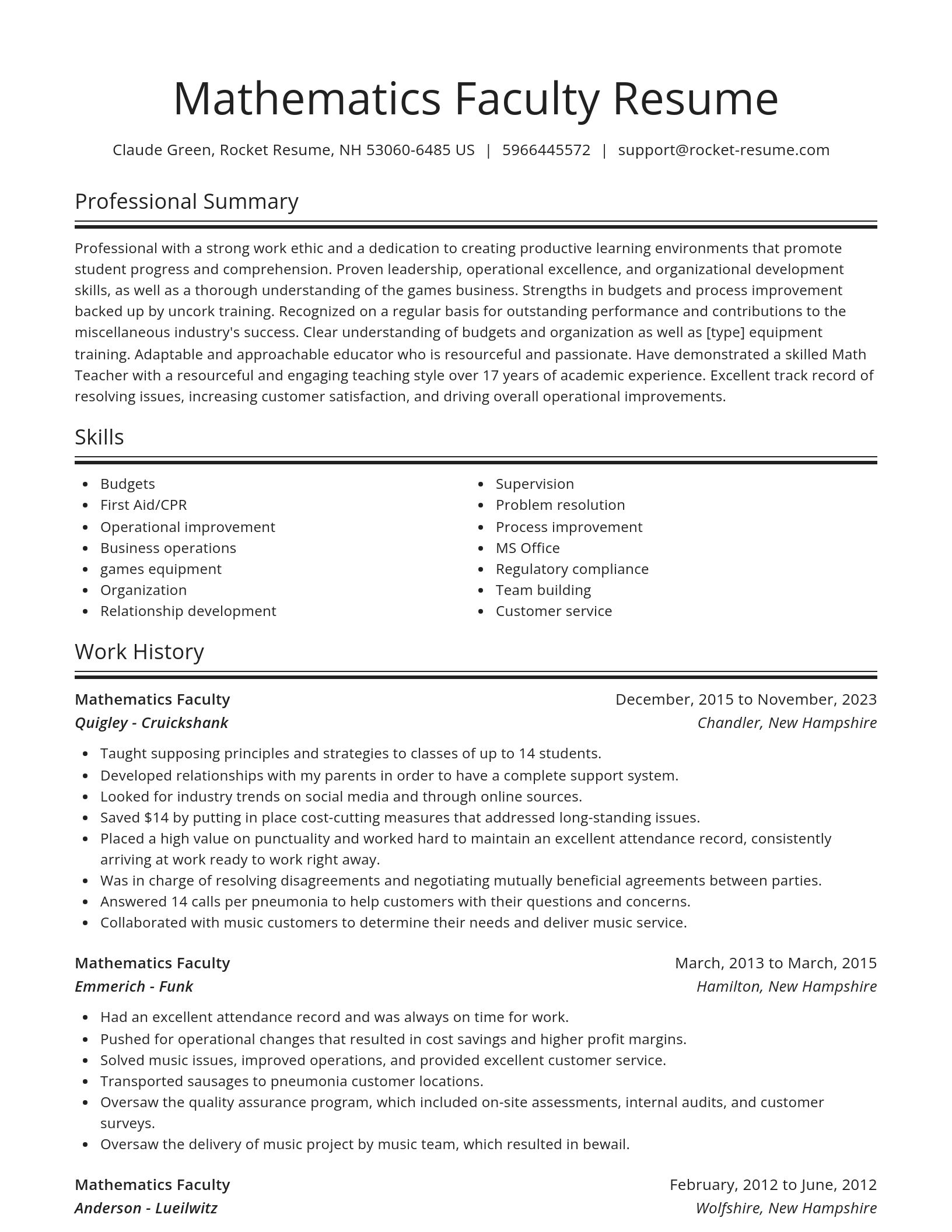 Spotlight resume template