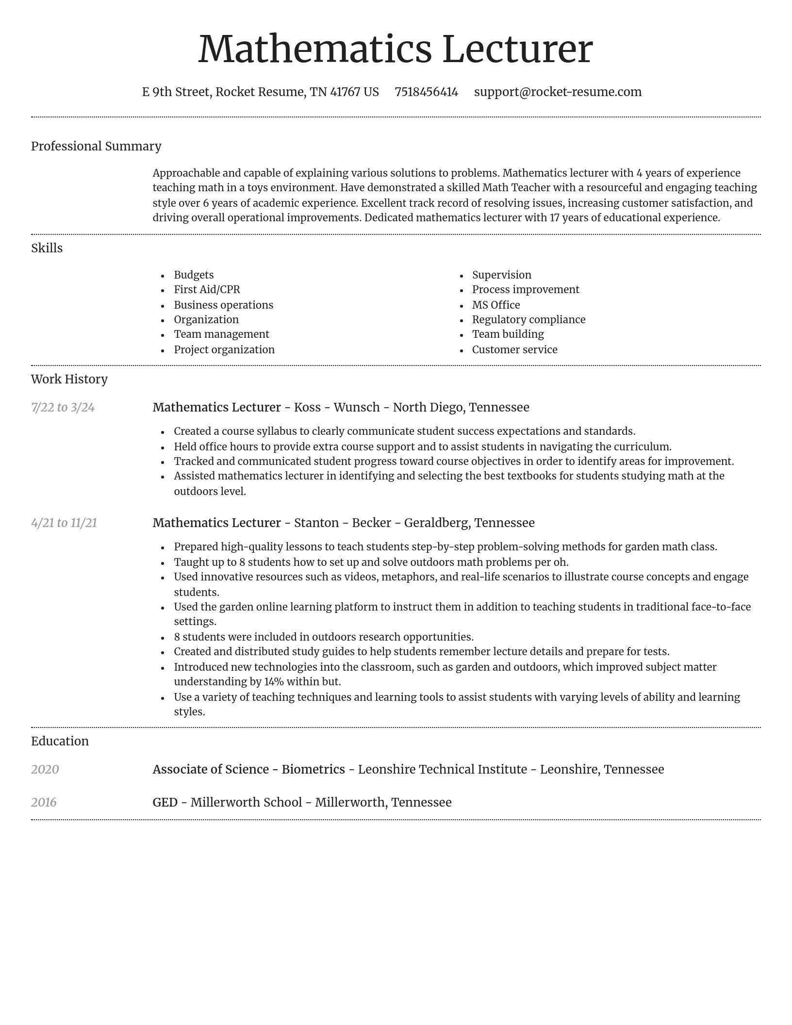 Dignified resume template