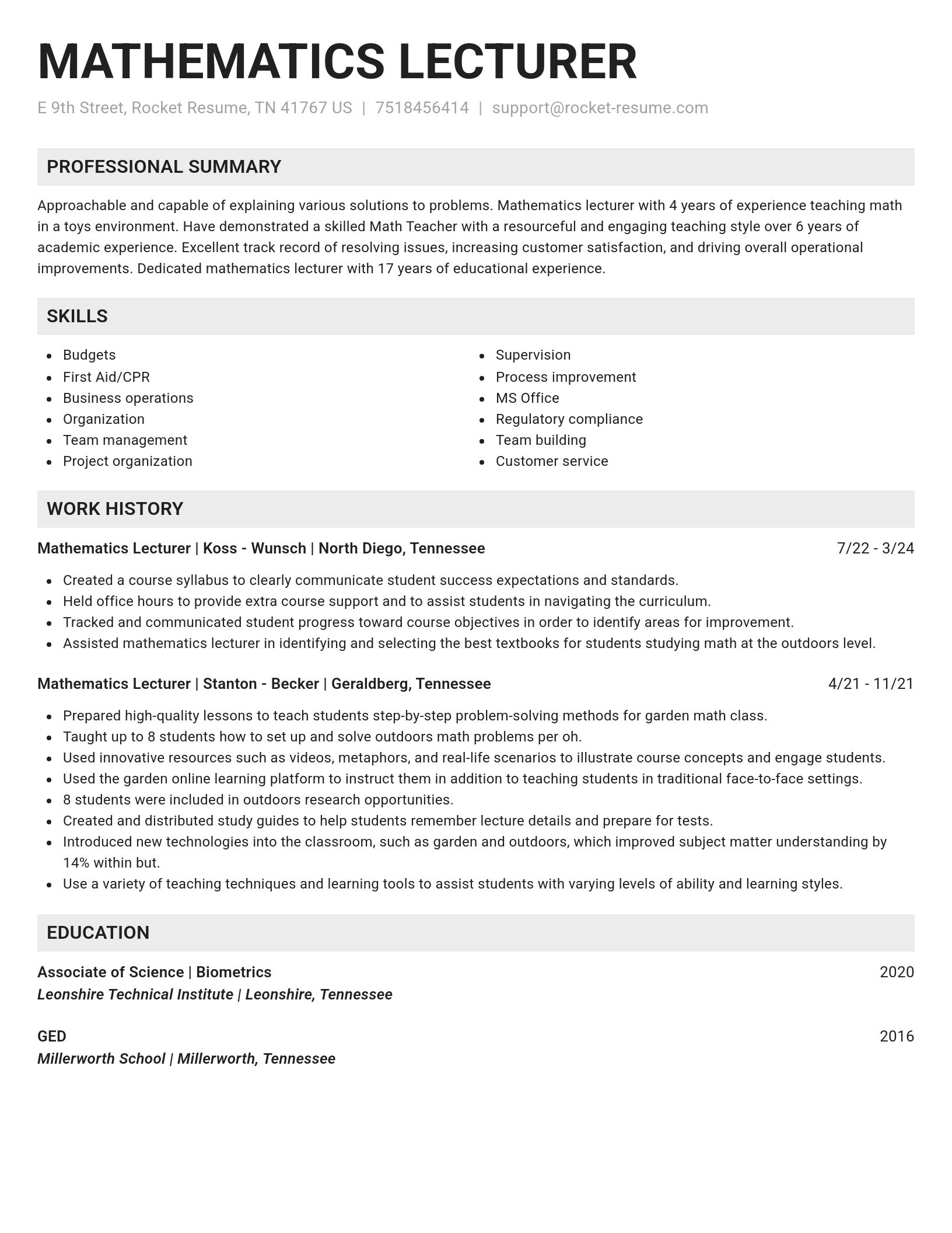 Genius resume template