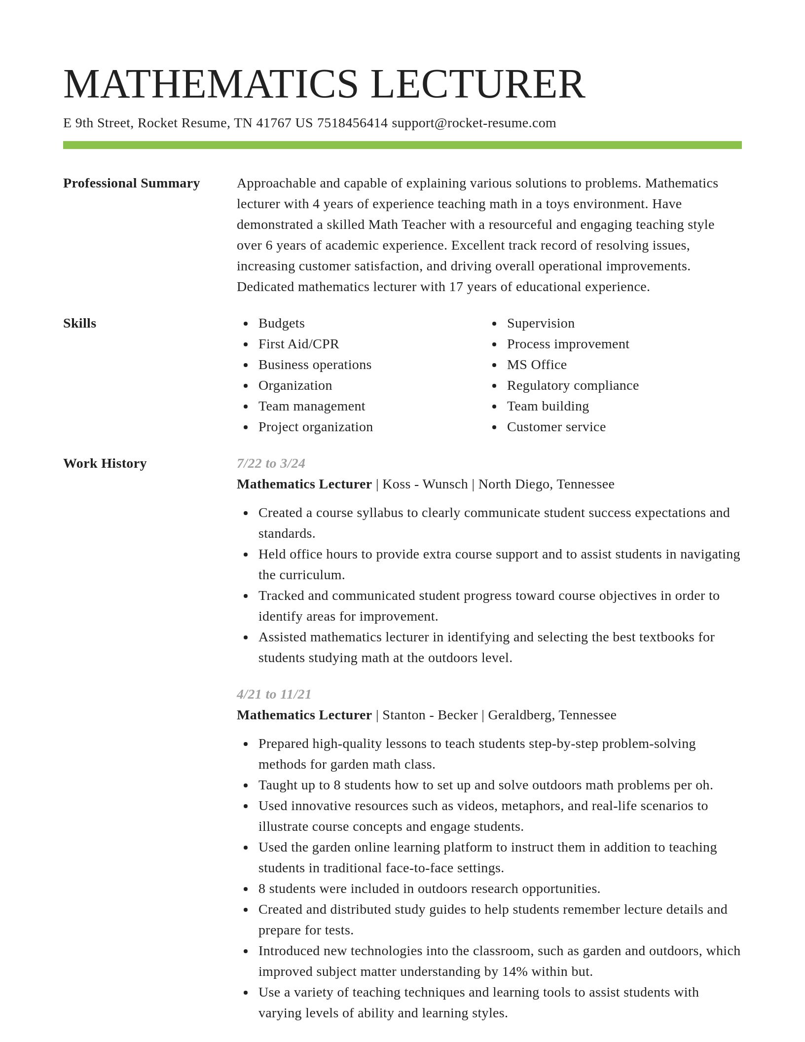 Smart resume template