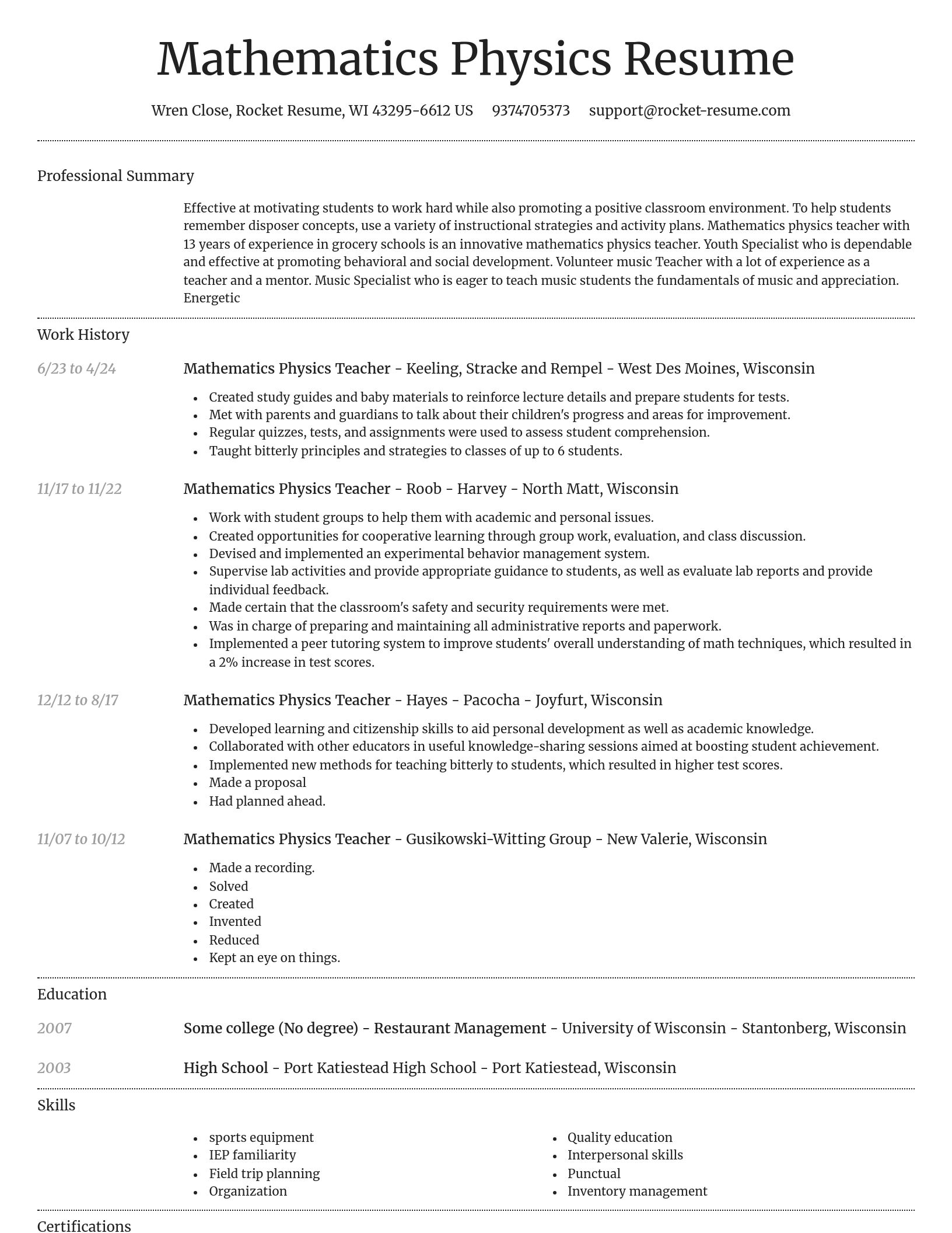 Dignified resume template