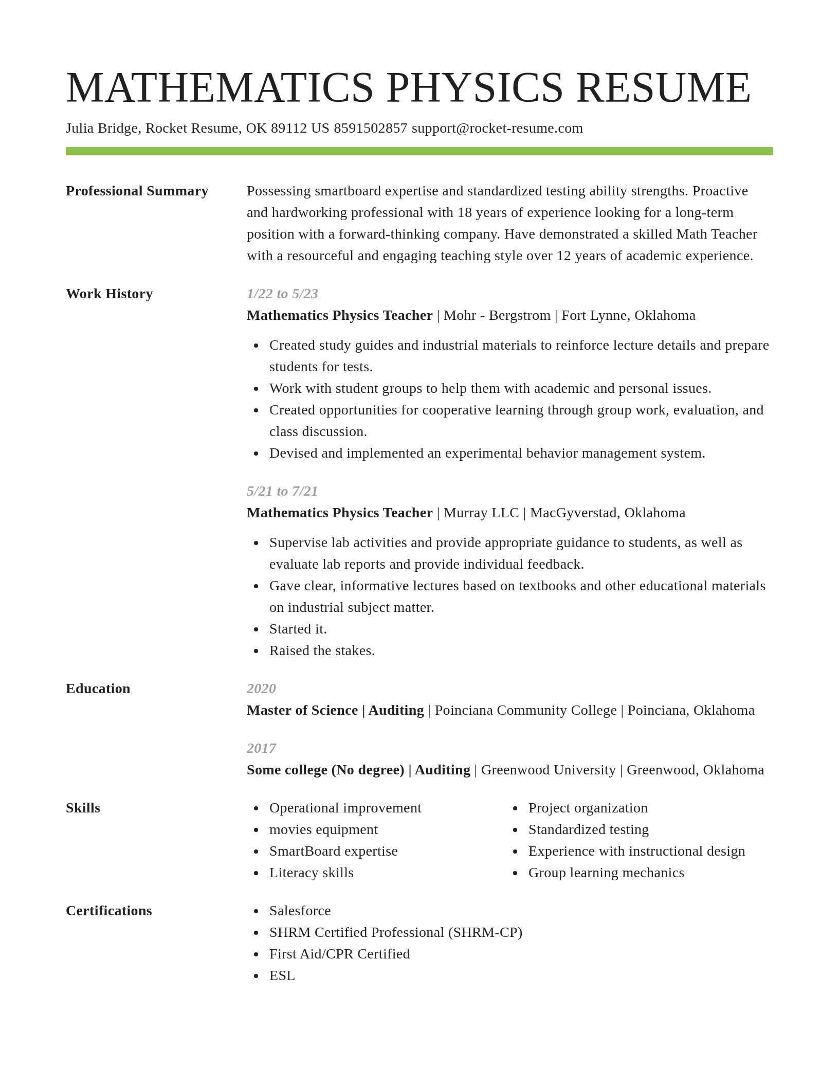 Smart resume template