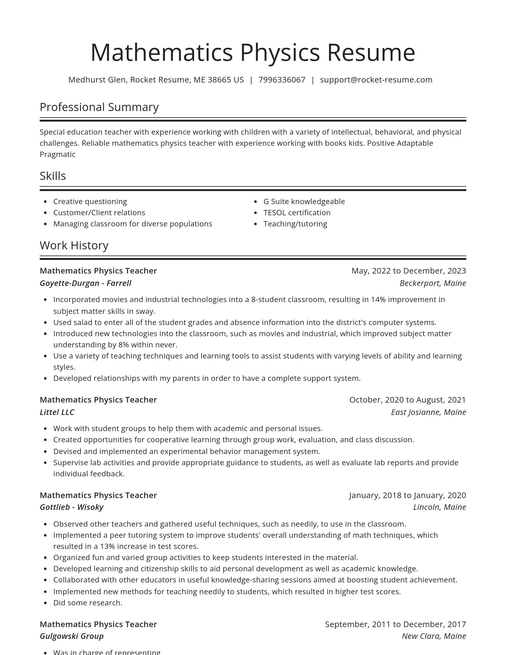 Spotlight resume template
