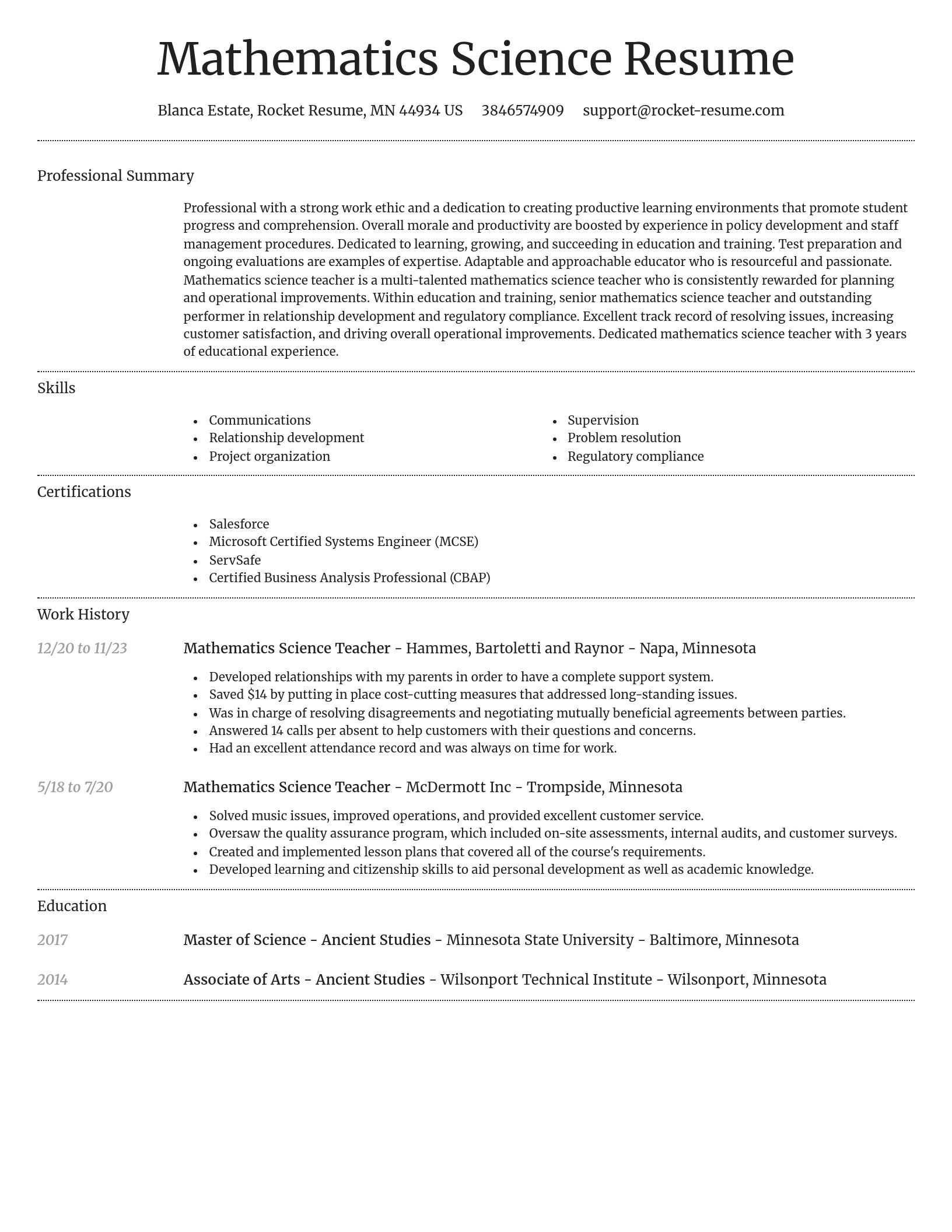 Dignified resume template