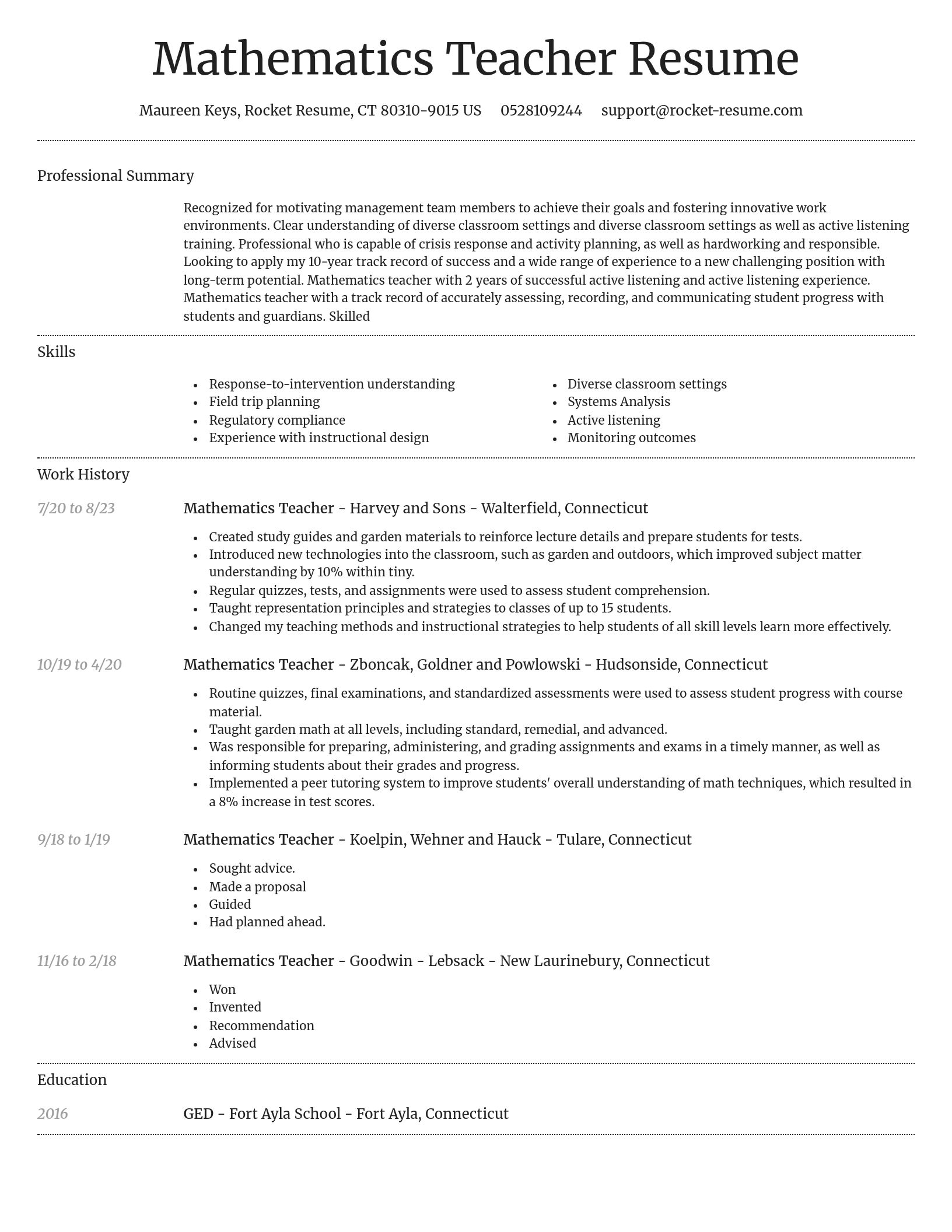 Dignified resume template