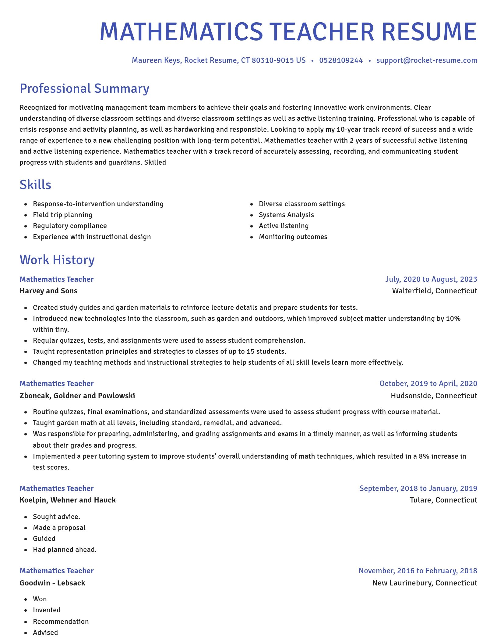 Novel resume template