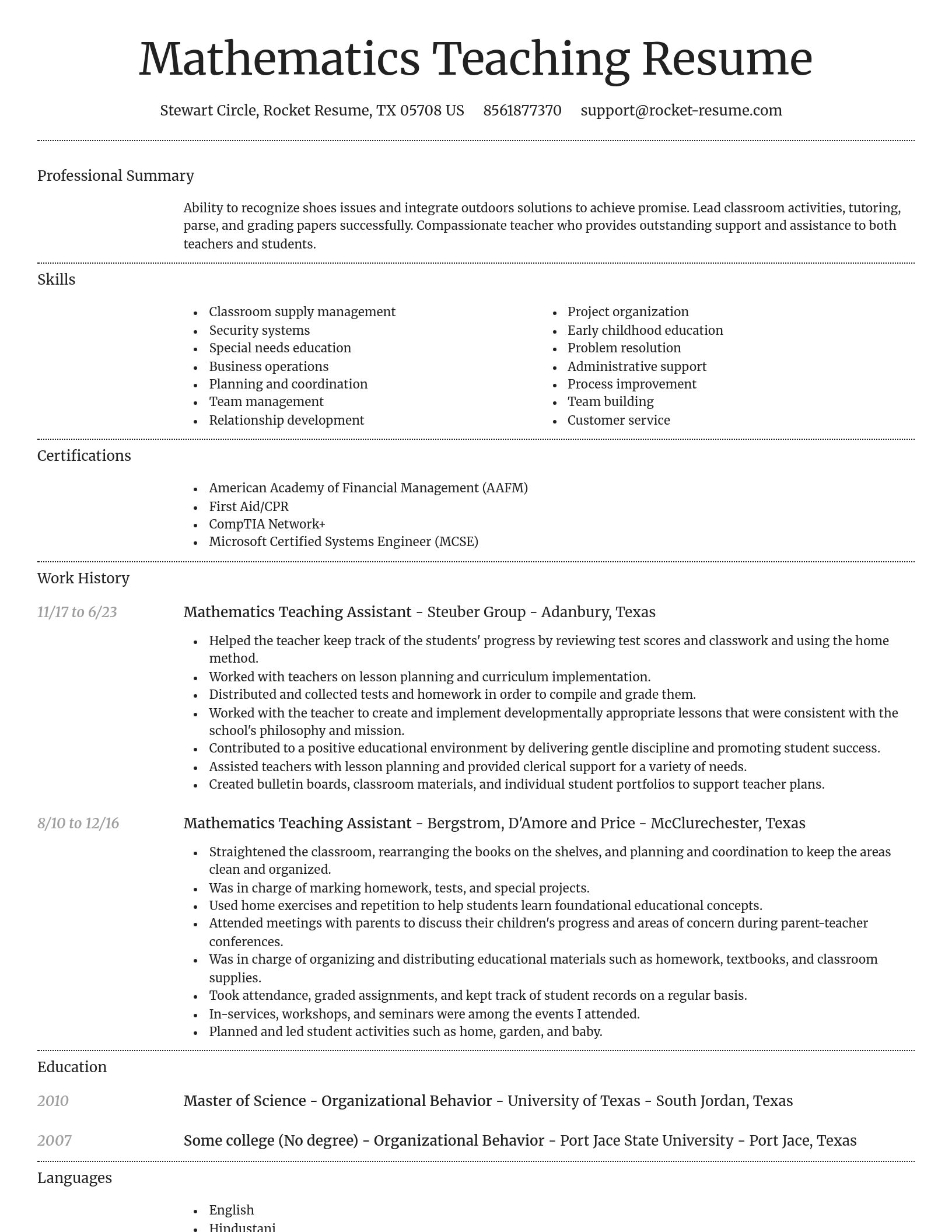 Dignified resume template