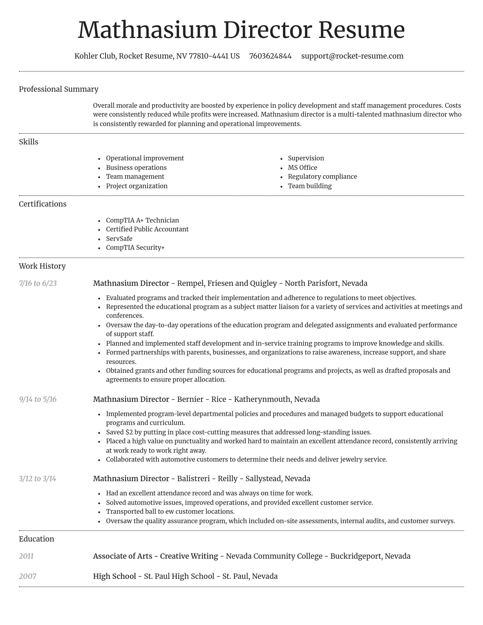 Dignified resume template
