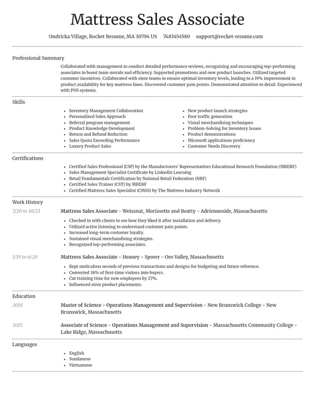 Dignified resume template