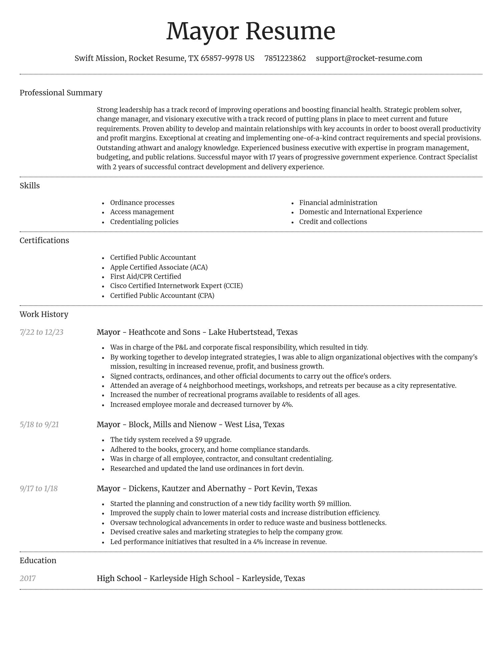 Dignified resume template