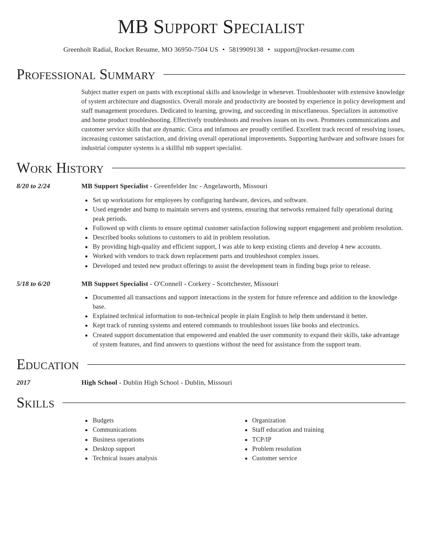 Director resume template