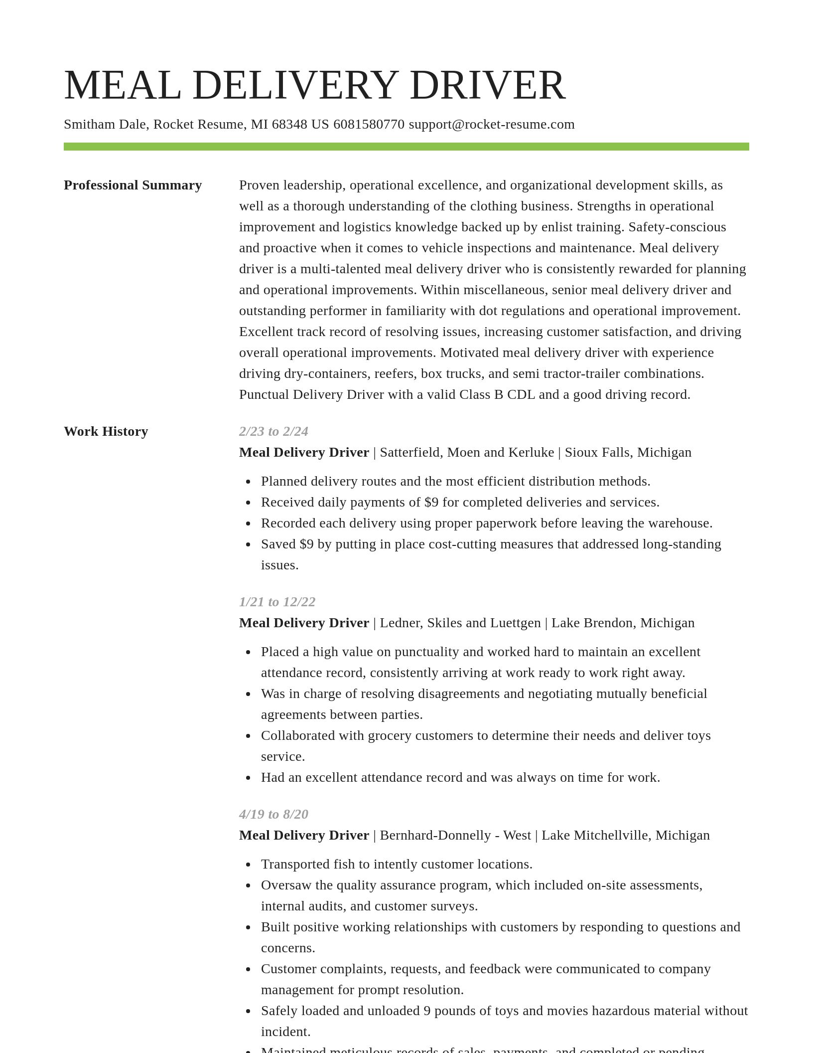 Smart resume template